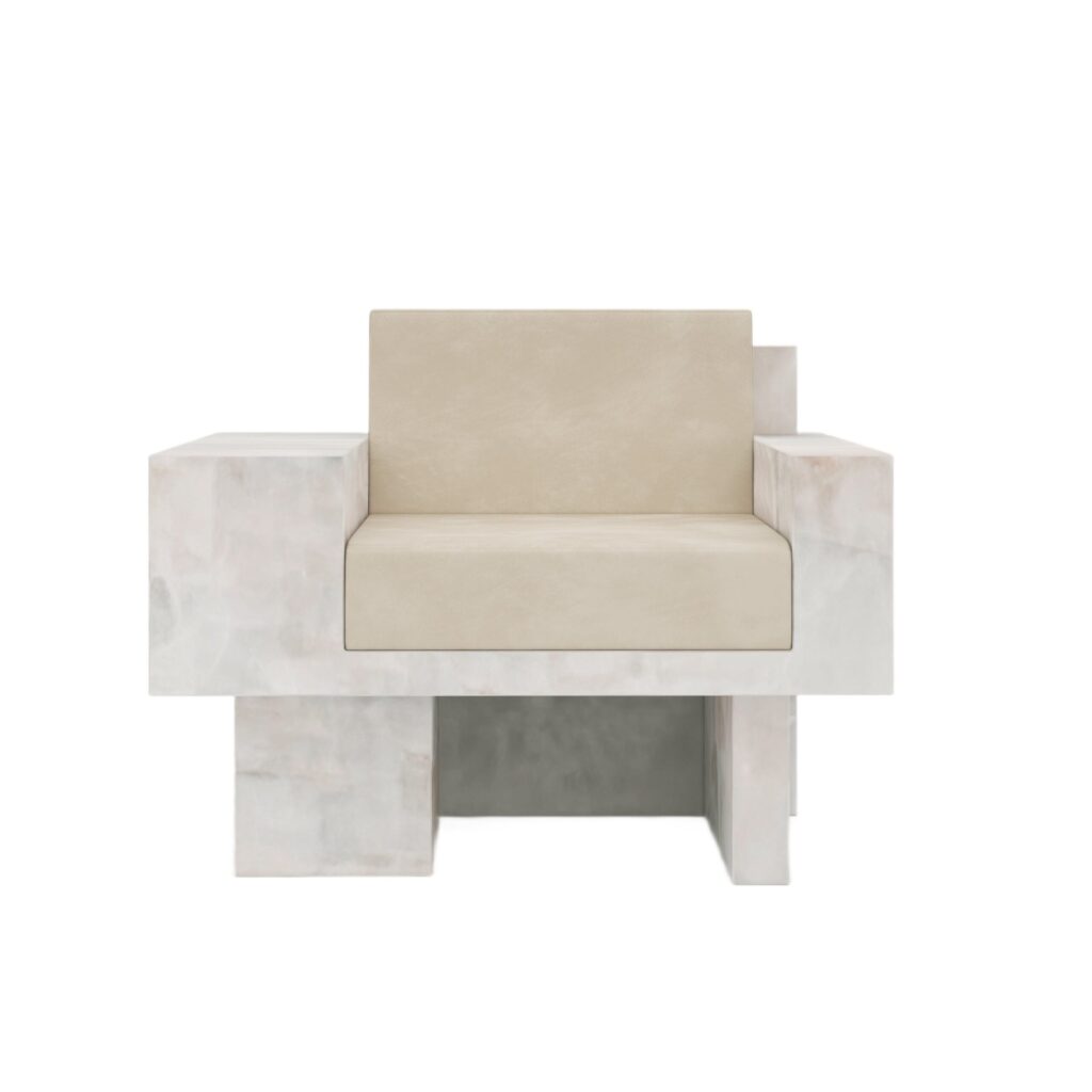 Auguste Piece 01 White Onyx Limited Edition Armchair by Tristan Montabord Marc 1