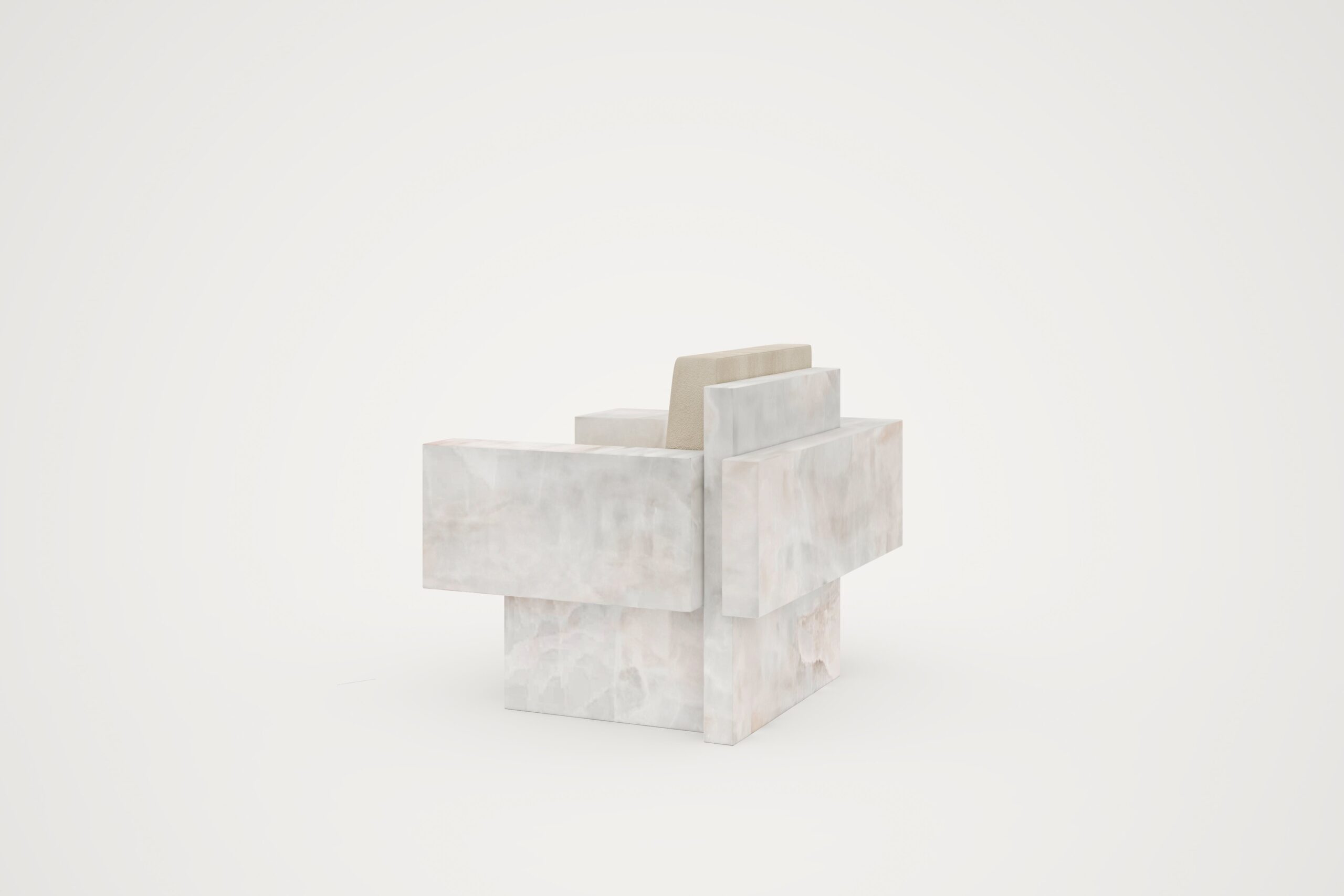 Auguste Piece 01 White Onyx Limited Edition Armchair by Tristan Montabord Marc 4