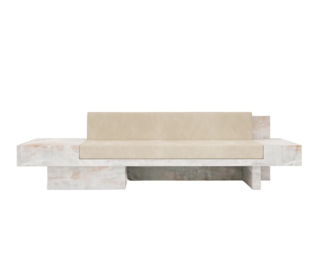 Auguste Piece 03 White Onyx Limited Edition Sofa by Tristan Montabord Marc 1