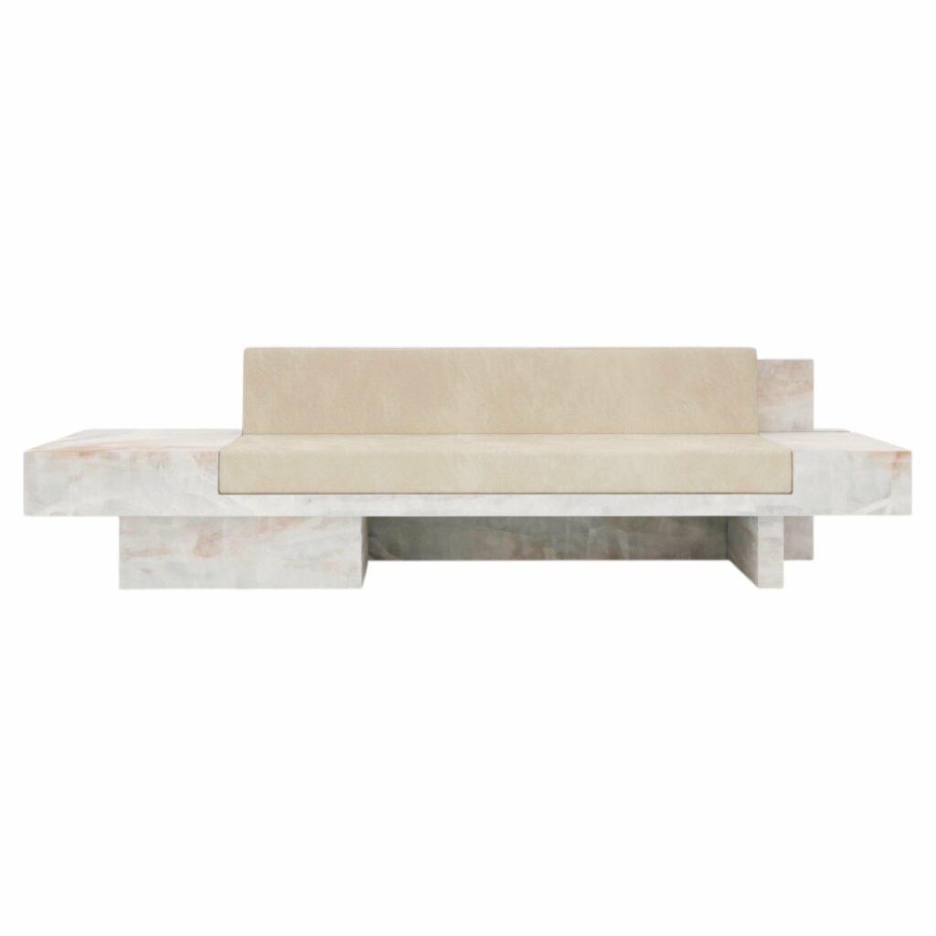 Auguste Piece 03 White Onyx Limited Edition Sofa by Tristan Montabord Marc 1