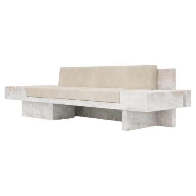 Auguste Piece 03 White Onyx Limited Edition Sofa by Tristan Montabord-Marc