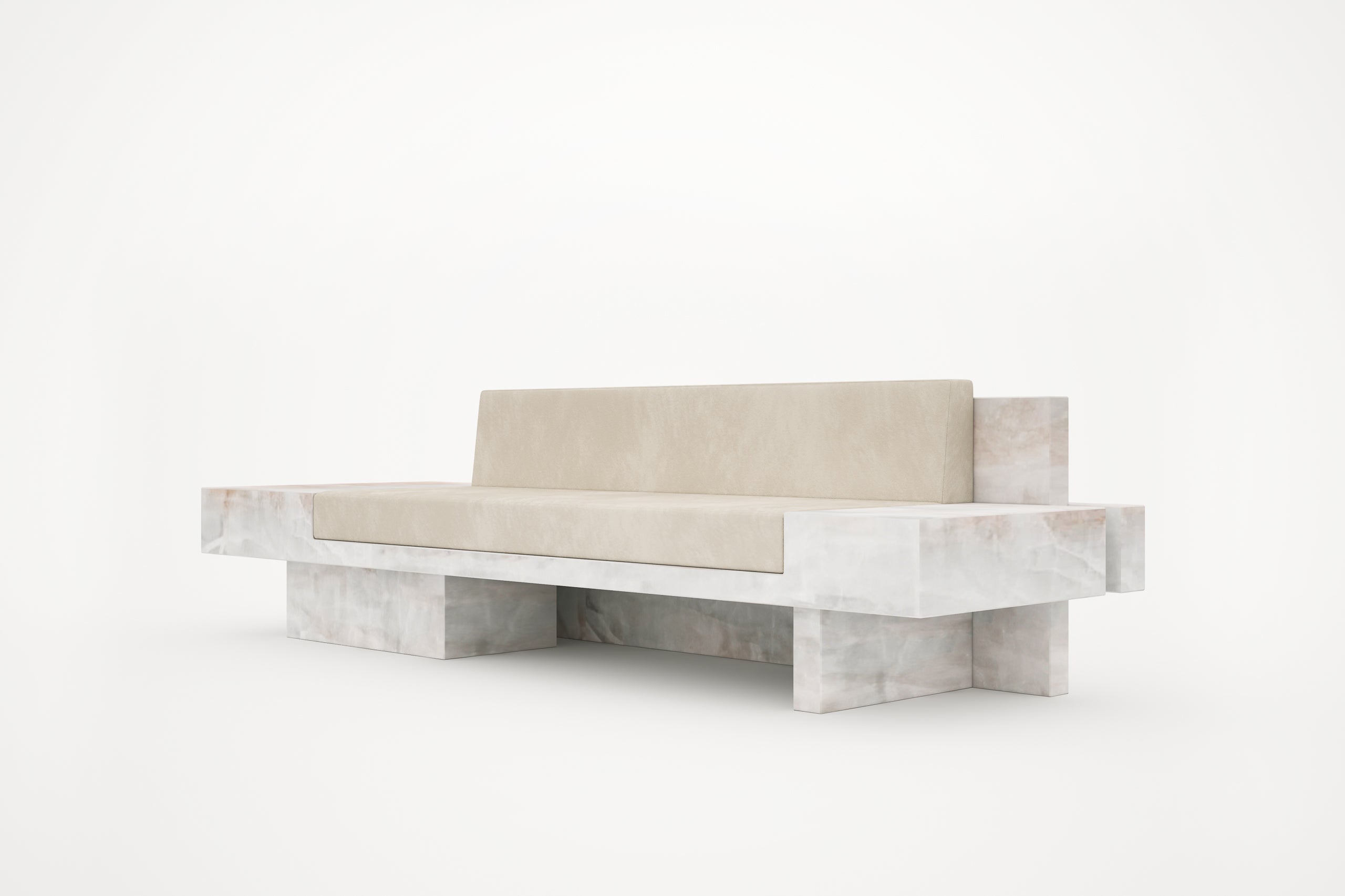 Auguste Piece 03 White Onyx Limited Edition Sofa by Tristan Montabord Marc 2