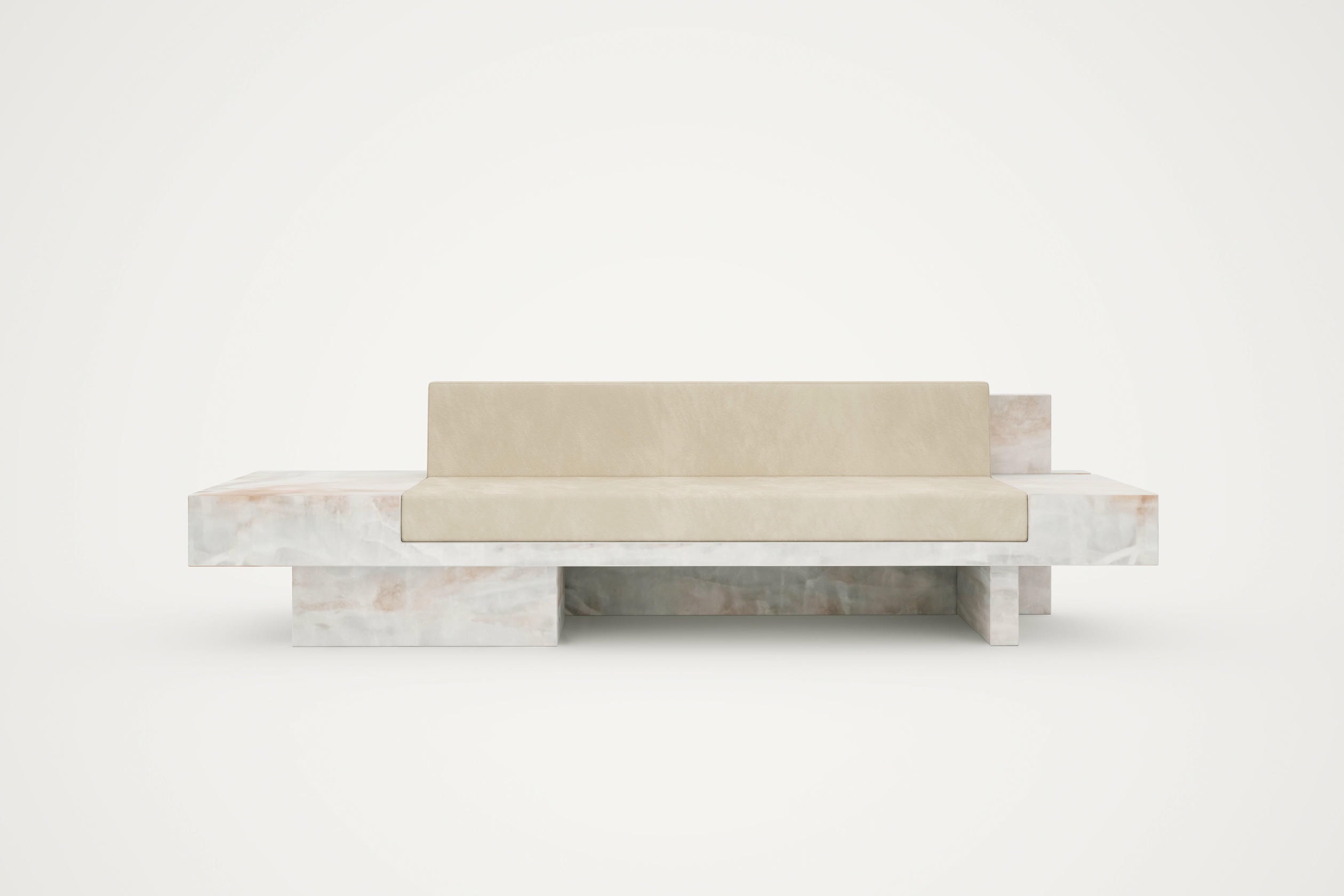 Auguste Piece 03 White Onyx Limited Edition Sofa by Tristan Montabord Marc 3
