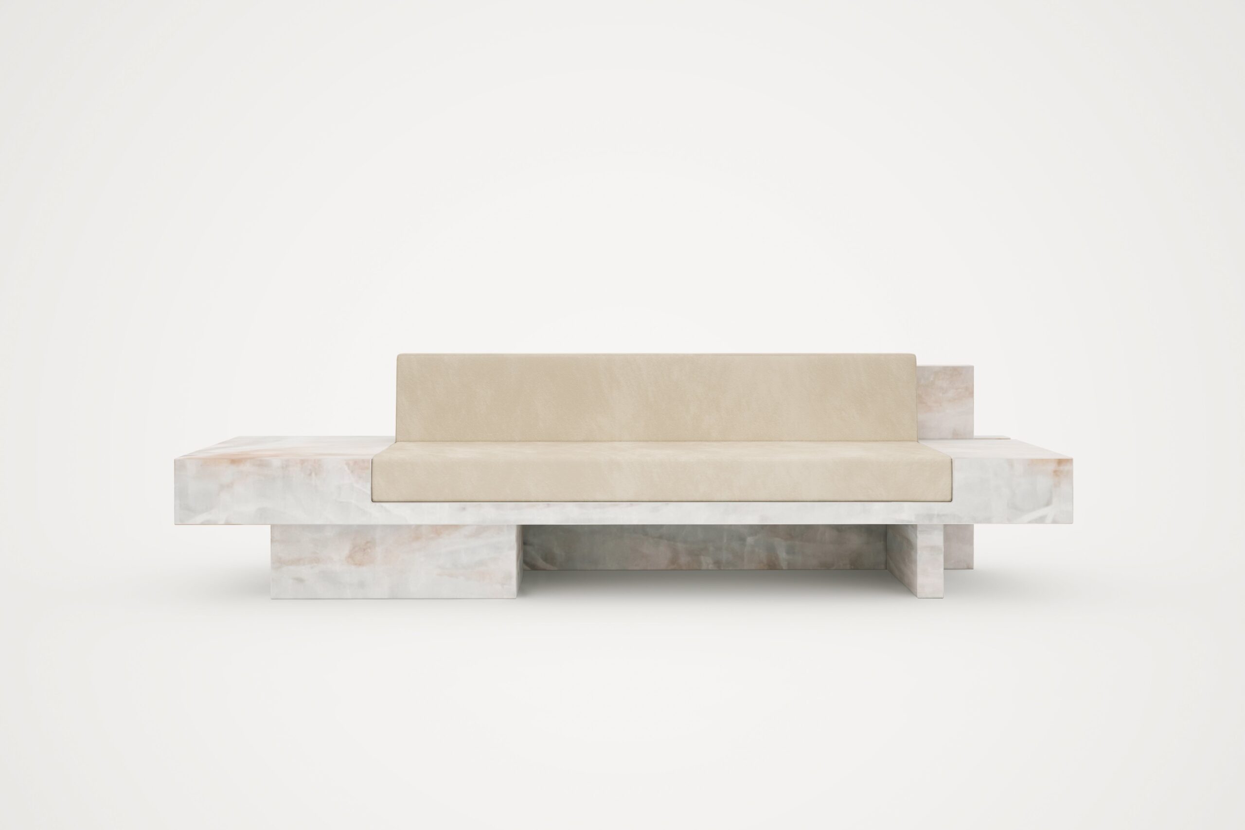 Auguste Piece 03 White Onyx Limited Edition Sofa by Tristan Montabord Marc 3