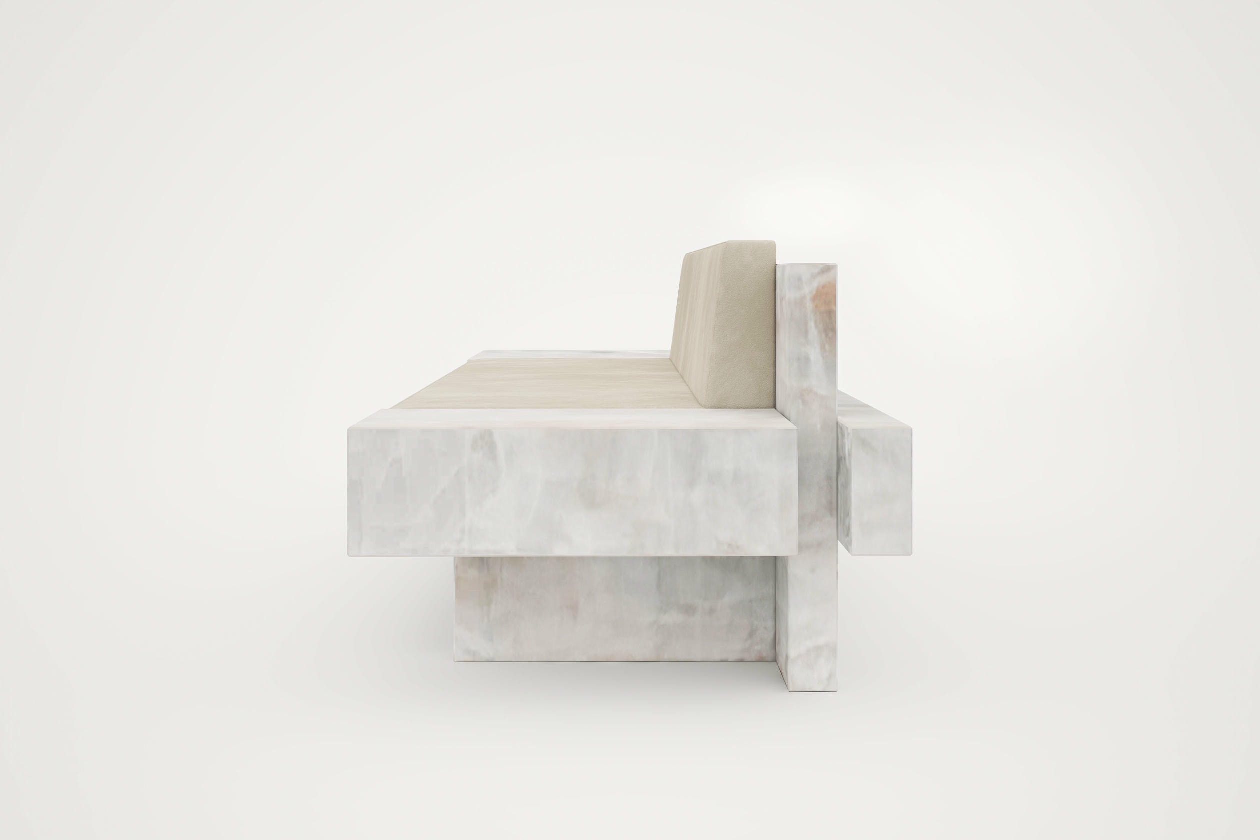 Auguste Piece 03 White Onyx Limited Edition Sofa by Tristan Montabord Marc 5