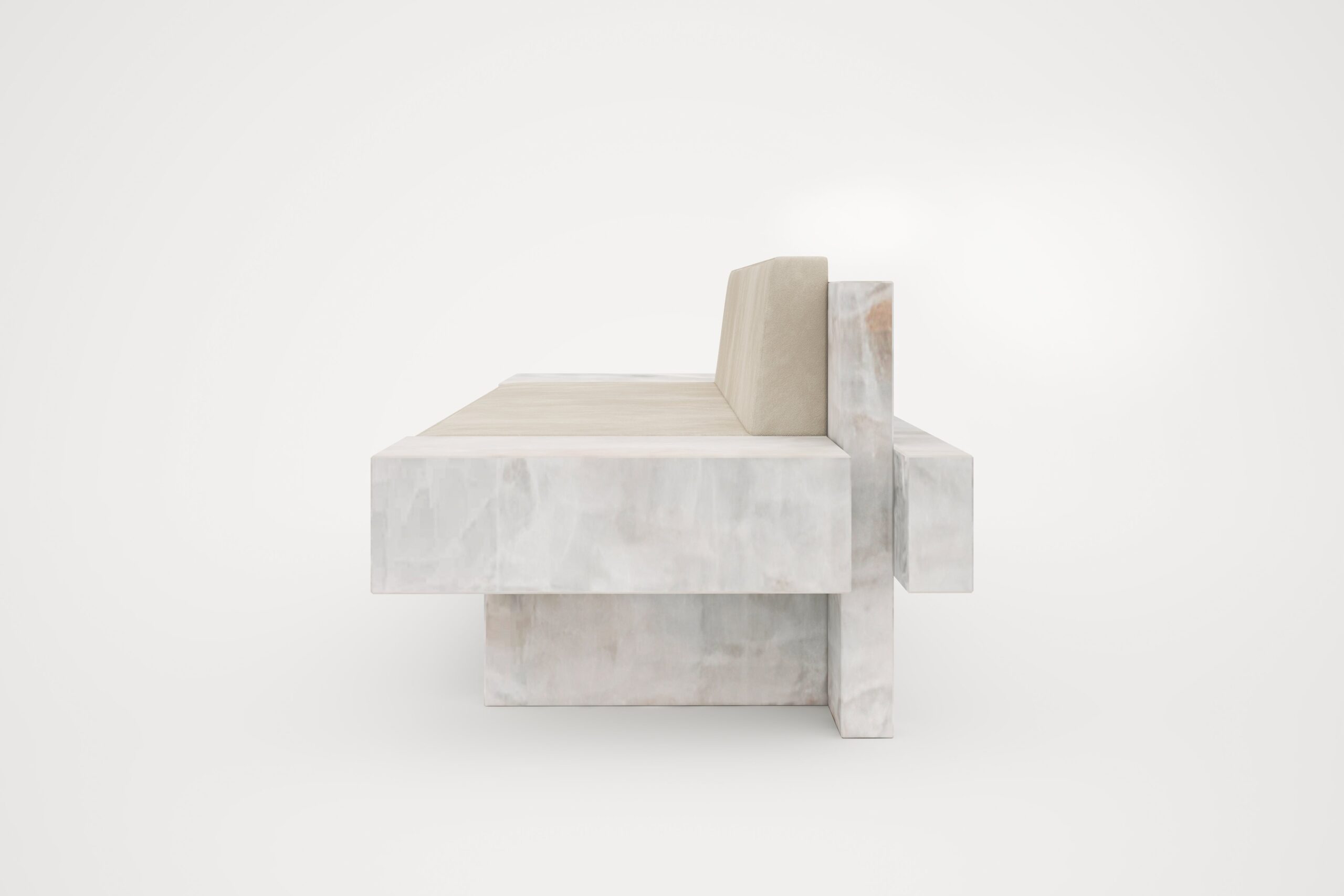 Auguste Piece 03 White Onyx Limited Edition Sofa by Tristan Montabord Marc 5