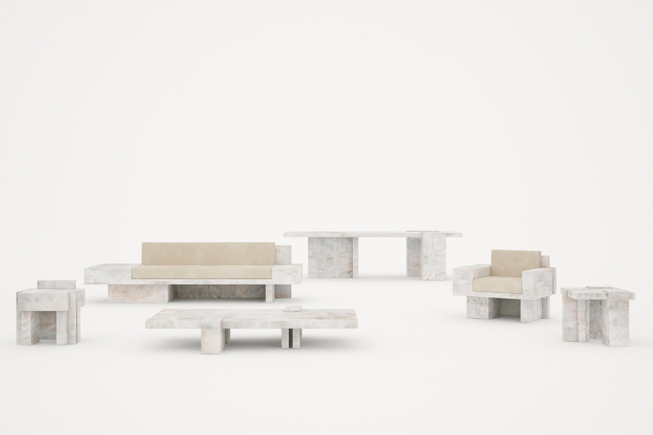 Auguste Piece 03 White Onyx Limited Edition Sofa by Tristan Montabord Marc 8