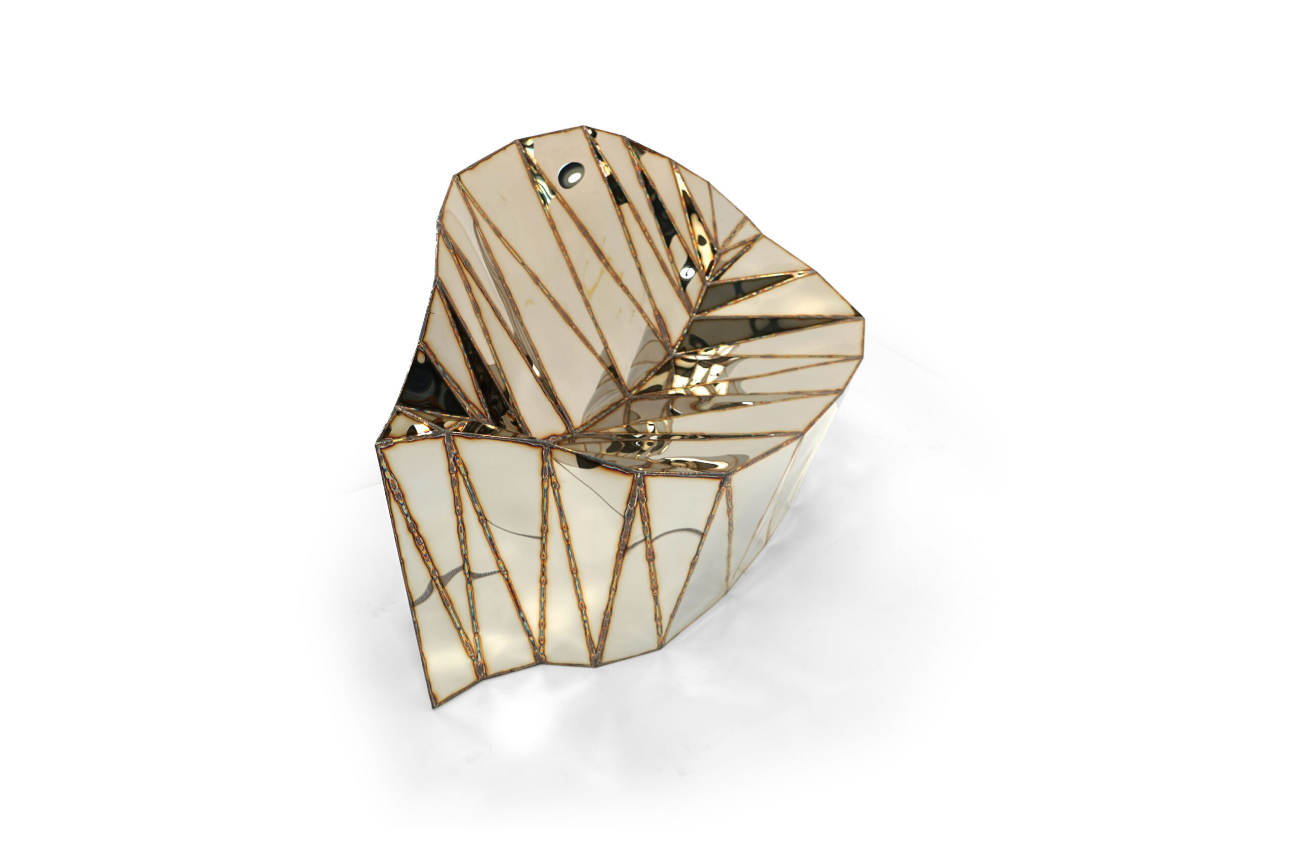 Bezier Chair in Welded Mirror Polished Stainless Steel by Julian Mayor 3