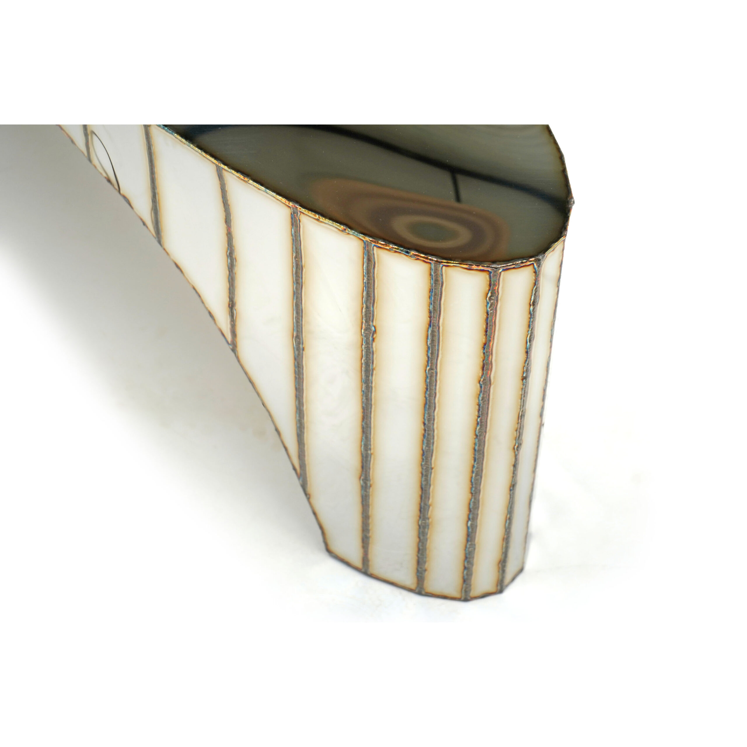 Boole Bench in Welded Mirror Polished Stainless Steel by Julian Mayor 12