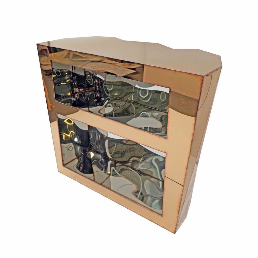 Concertina Bar in Welded Mirror Polished Stainless Steel by Julian Mayor 1