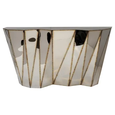 Concertina Console in Welded Mirror-Polished Stainless Steel by Julian Mayor