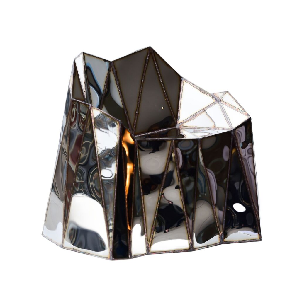 Fernando Chair Closed Sides in Mirror Polished Stainless Steel by Julian Mayor 1