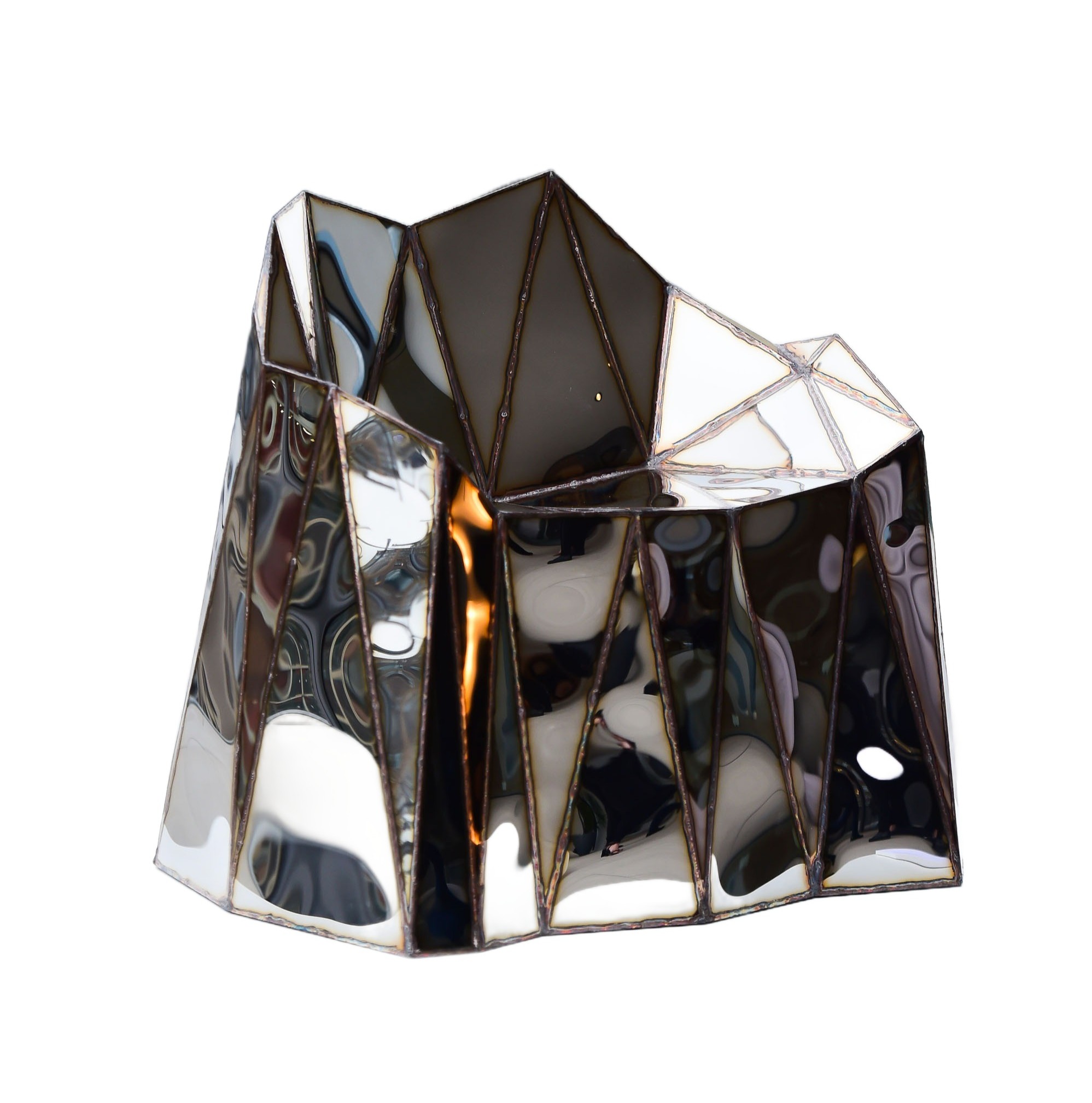 Fernando Chair Closed Sides in Mirror Polished Stainless Steel by Julian Mayor 1