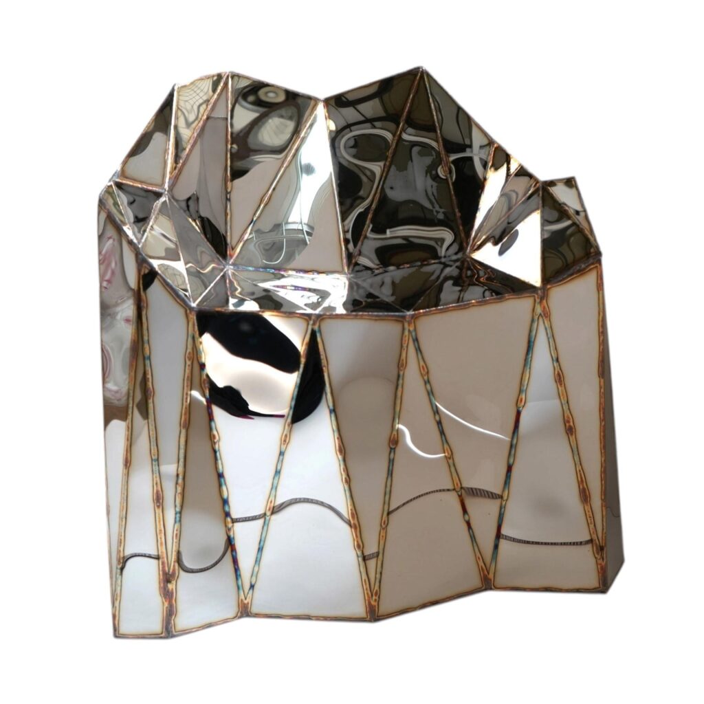 Fernando Chair Closed Sides in Mirror Polished Stainless Steel by Julian Mayor 1
