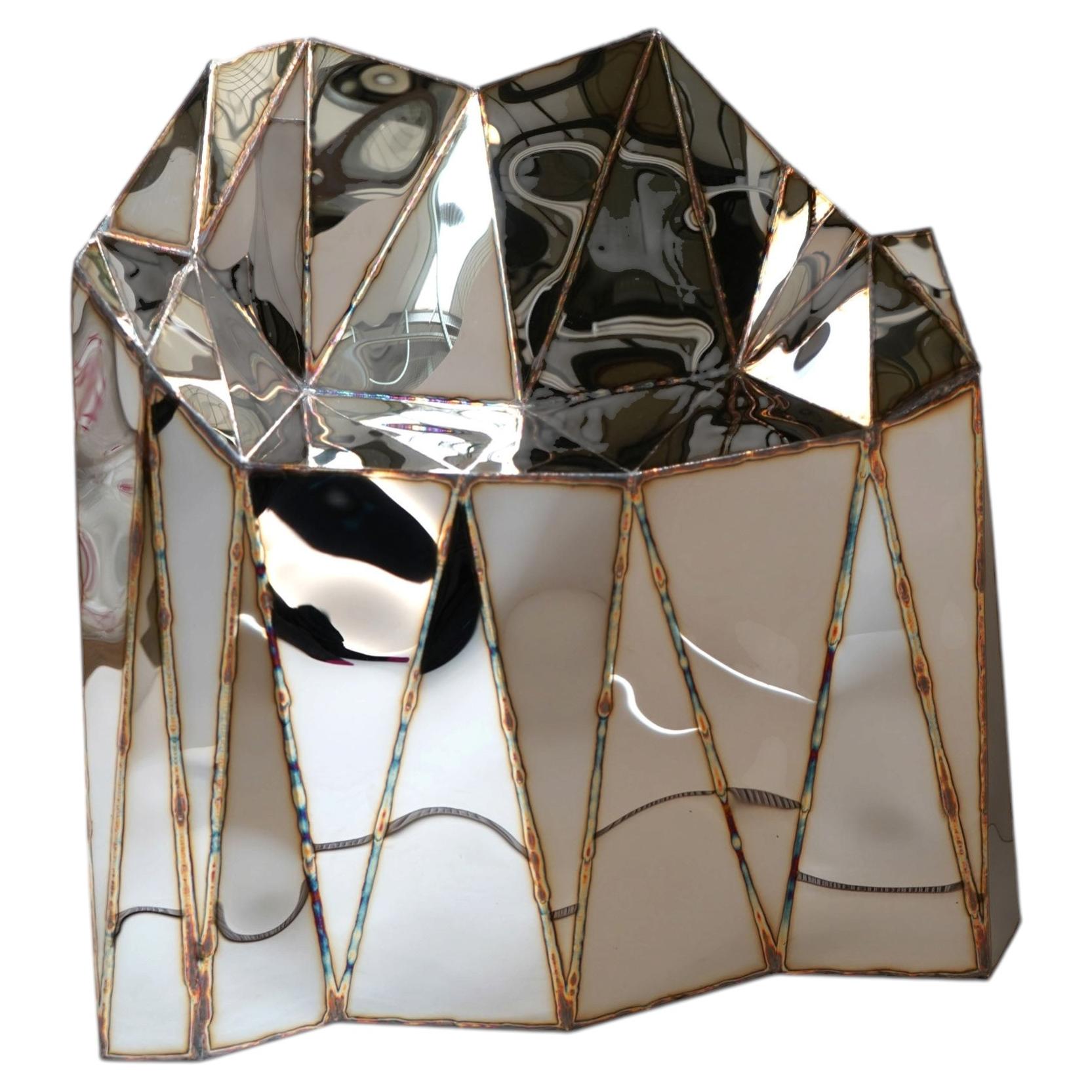 Fernando Chair Closed Sides in Mirror Polished Stainless Steel by Julian Mayor 1