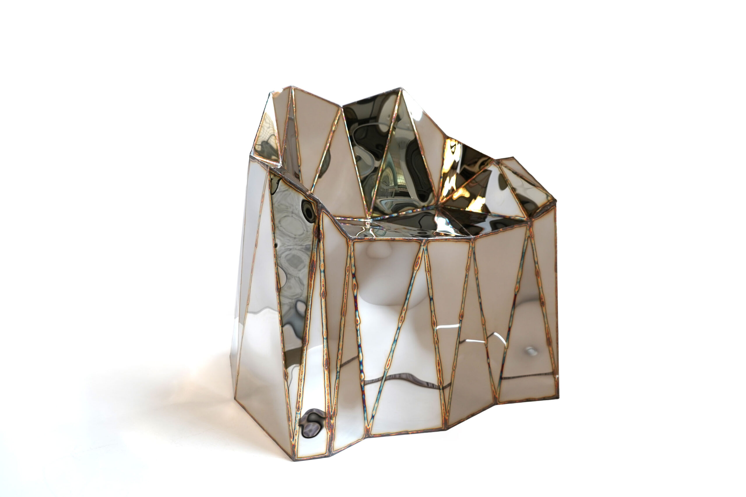 Fernando Chair Closed Sides in Mirror Polished Stainless Steel by Julian Mayor 16