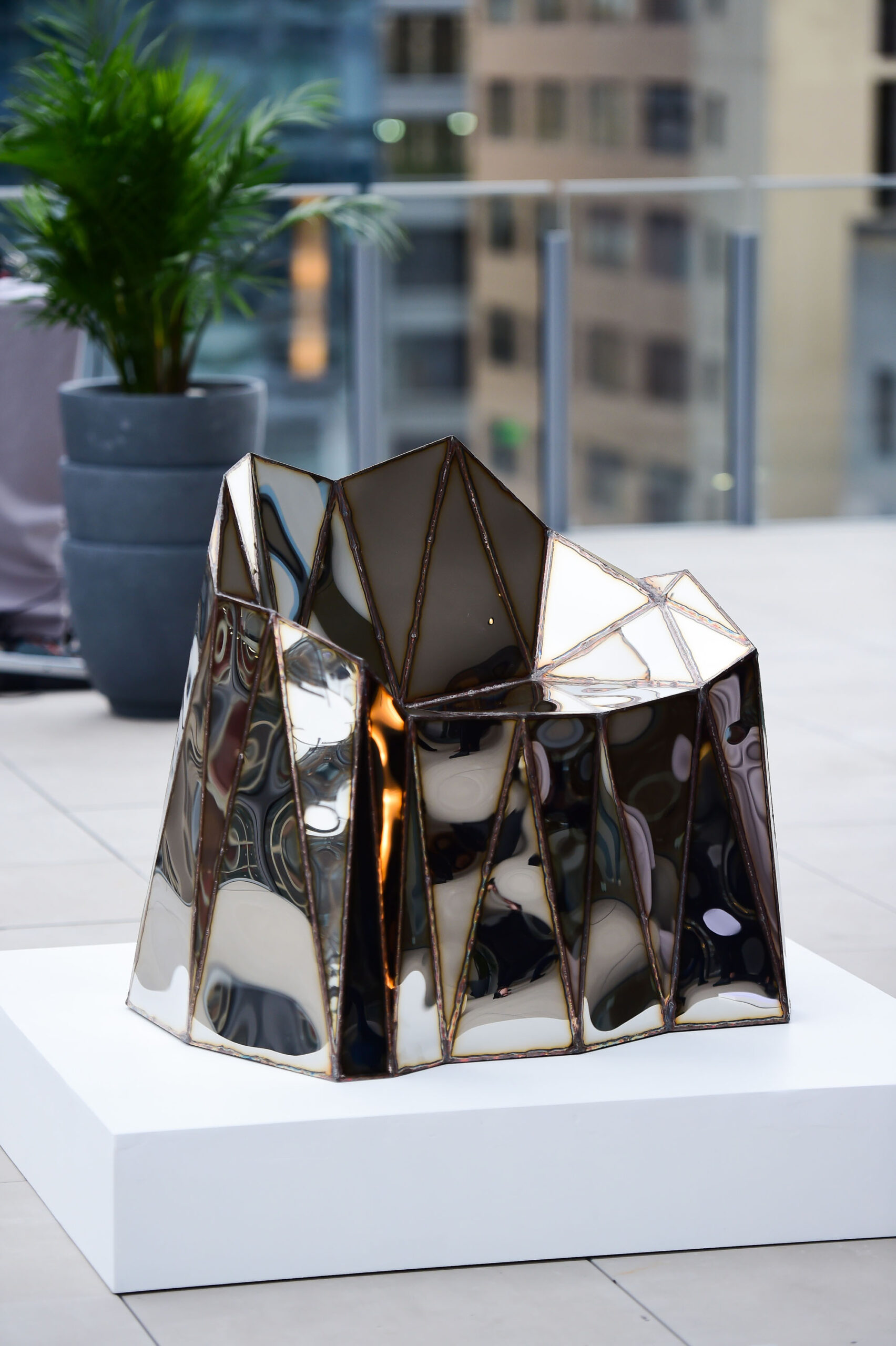 Fernando Chair Closed Sides in Mirror Polished Stainless Steel by Julian Mayor 2