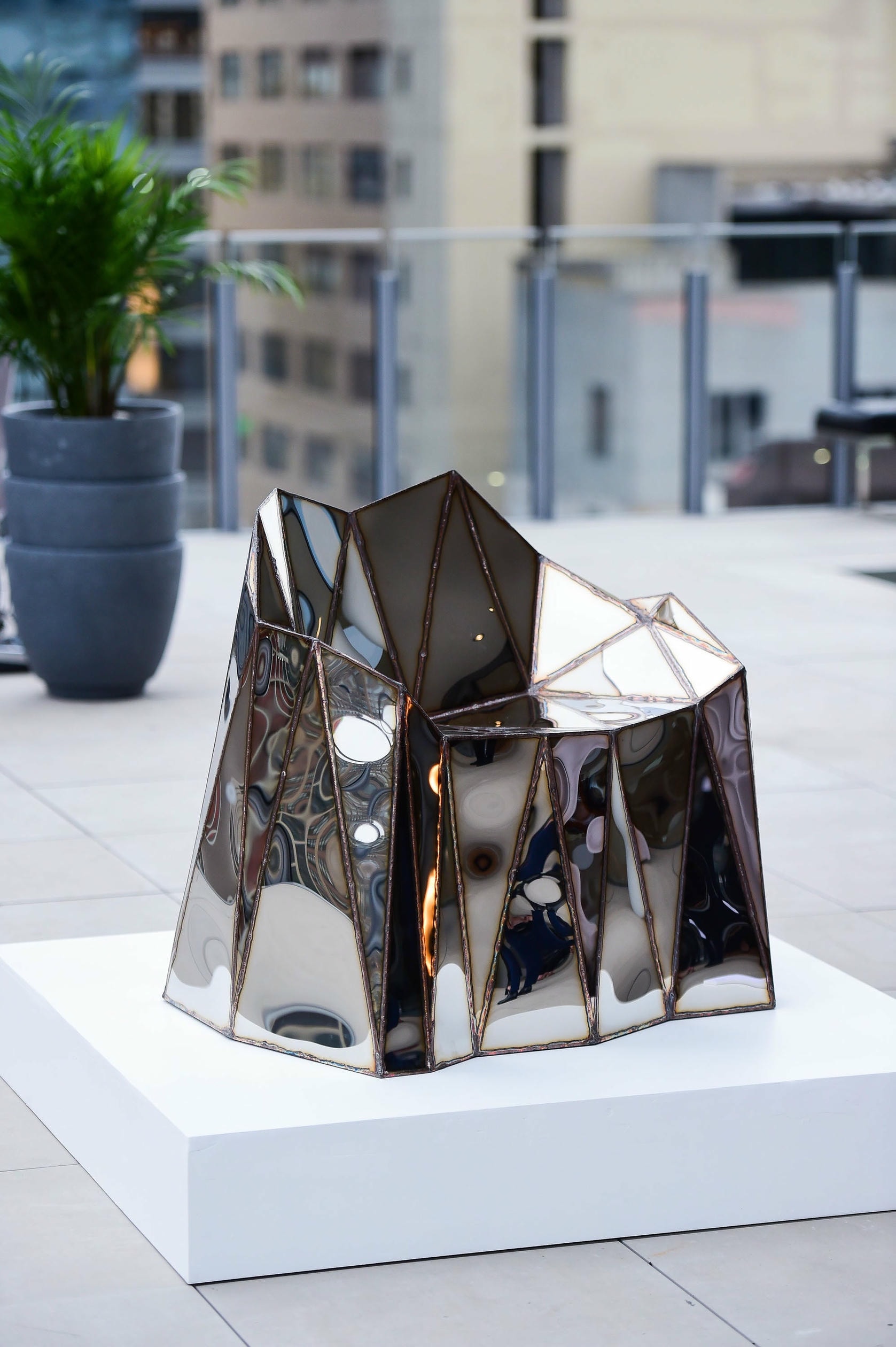 Fernando Chair Closed Sides in Mirror Polished Stainless Steel by Julian Mayor 3