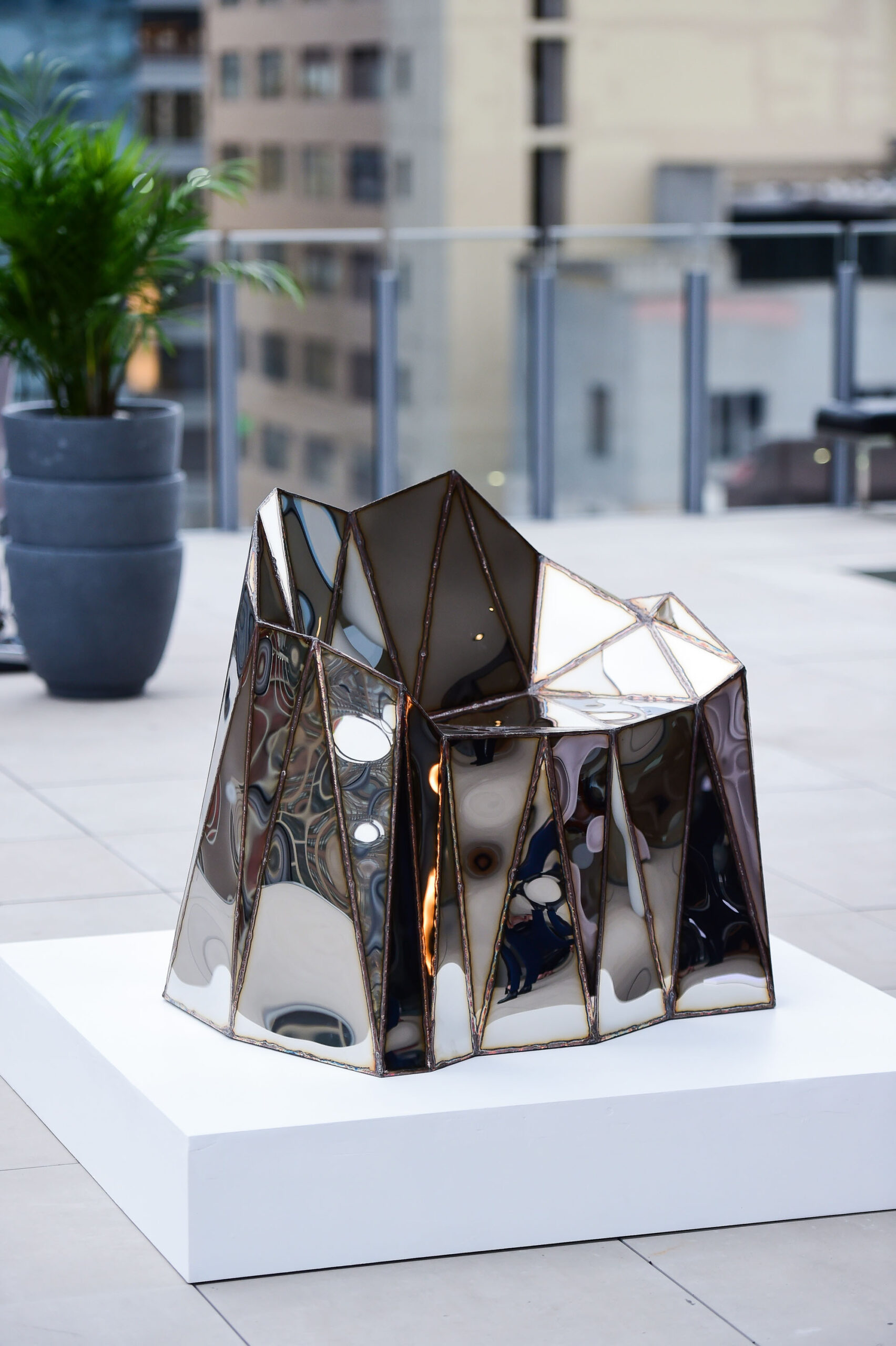 Fernando Chair Closed Sides in Mirror Polished Stainless Steel by Julian Mayor 3