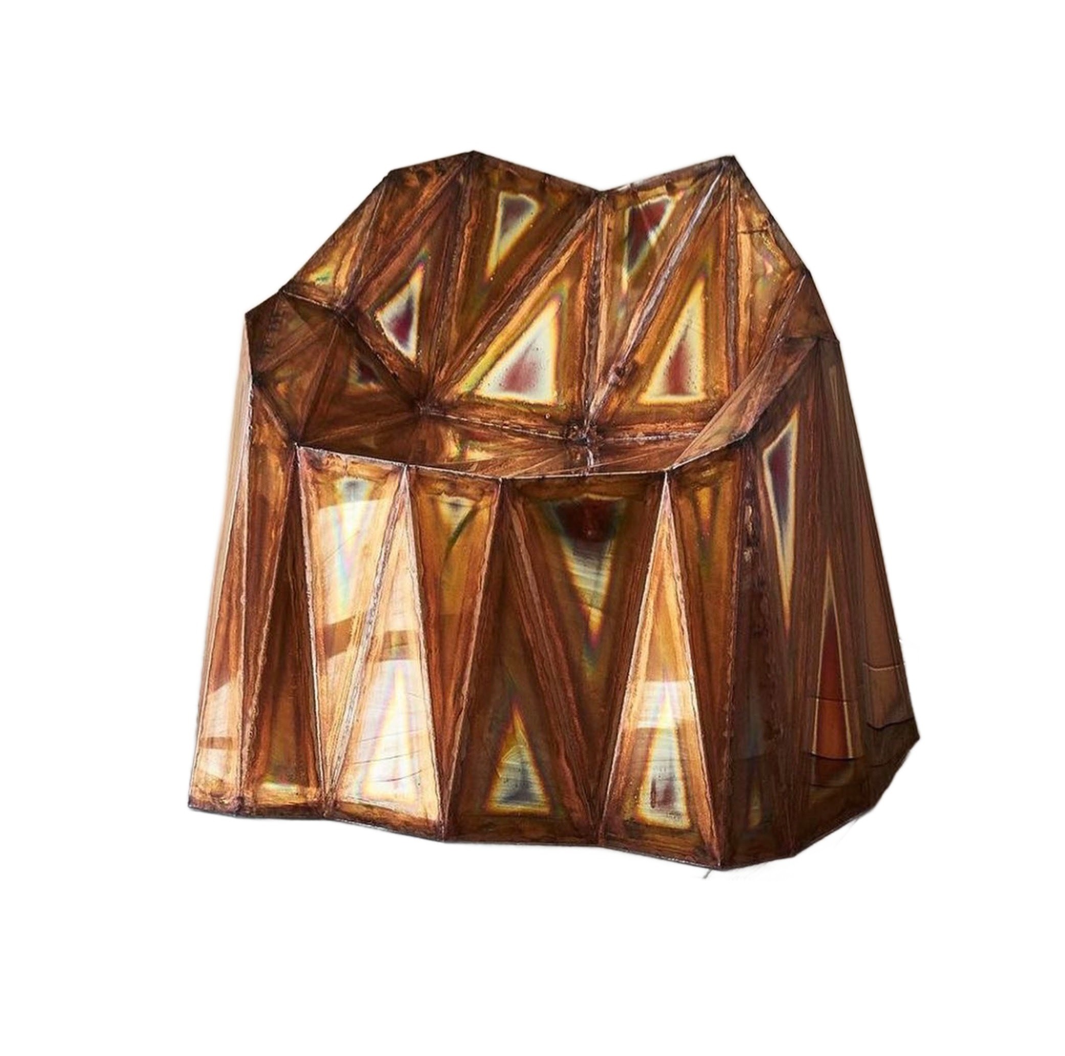 Fernando Chair Closed Sides in Welded Mirror Polished Copper by Julian Mayor 1