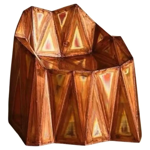 Fernando Chair Closed Sides in Welded Mirror Polished Copper by Julian Mayor 1