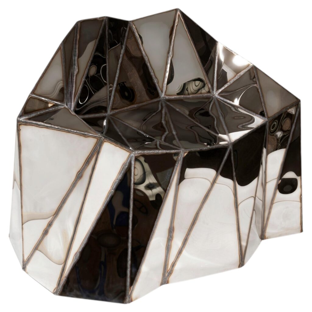 Glenda Chair in Welded Mirror Polished Stainless Steel by Julian Mayor 1