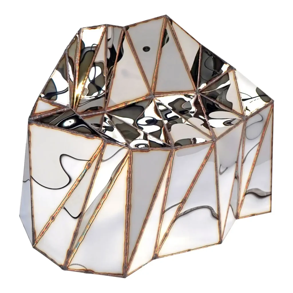 Glenda Chair in Welded Mirror Polished Stainless Steel by Julian Mayor 1
