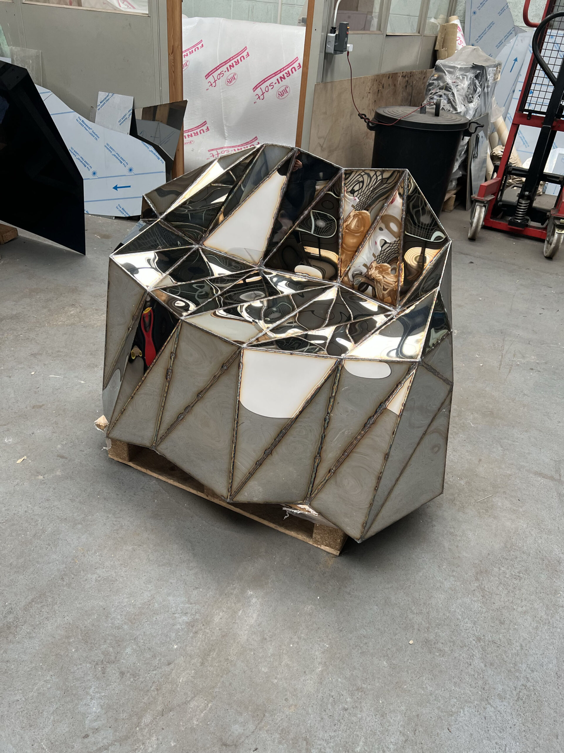 Glenda Chair in Welded Mirror Polished Stainless Steel by Julian Mayor 13