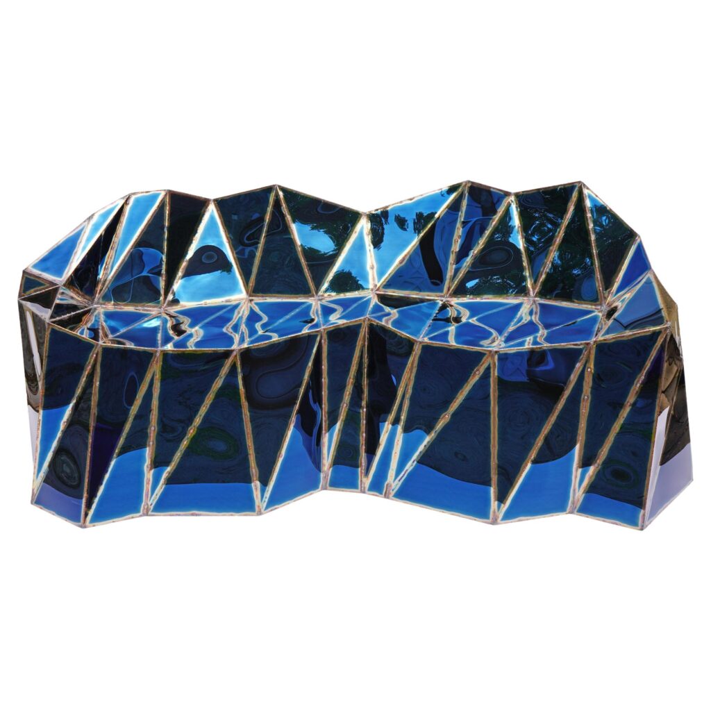 Glenda Settee in Welded Mirror Polished Stainless Steel by Julian Mayor 1