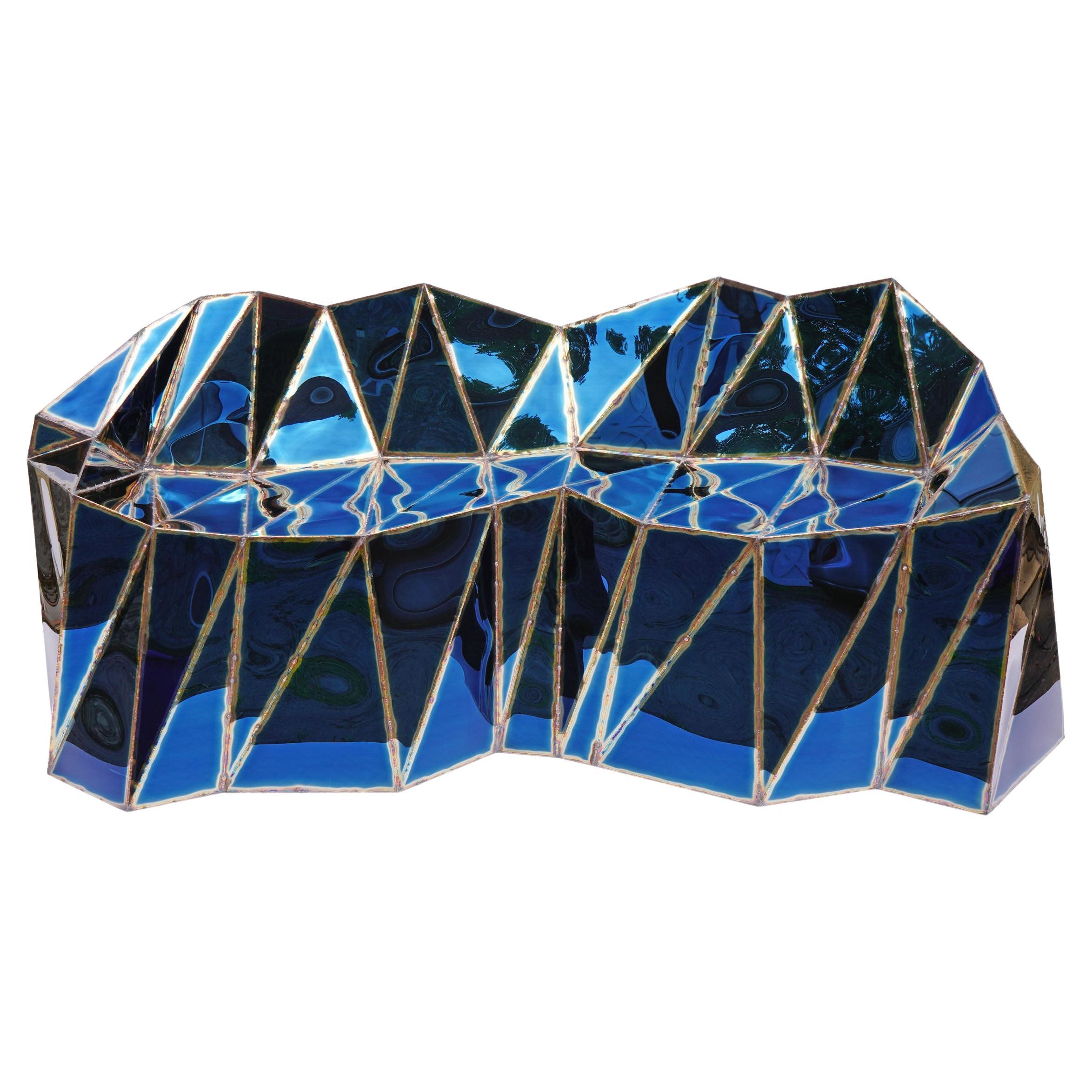 Glenda Settee in Welded Mirror Polished Stainless Steel by Julian Mayor 1