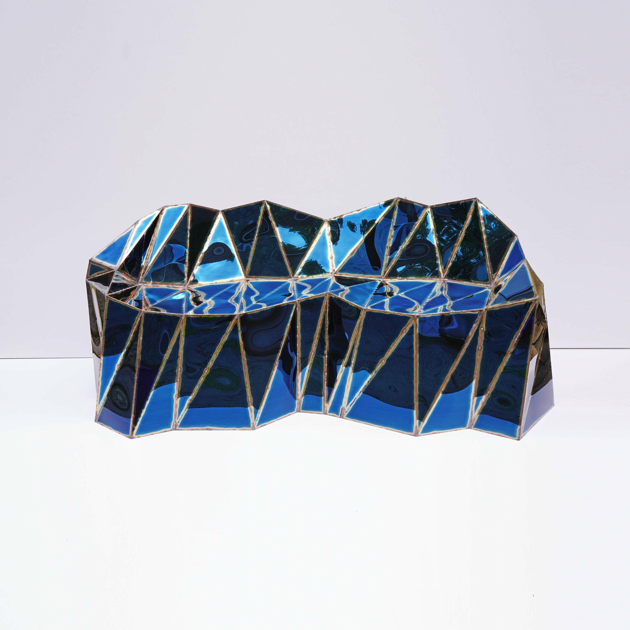 Glenda Settee in Welded Mirror Polished Stainless Steel by Julian Mayor 2