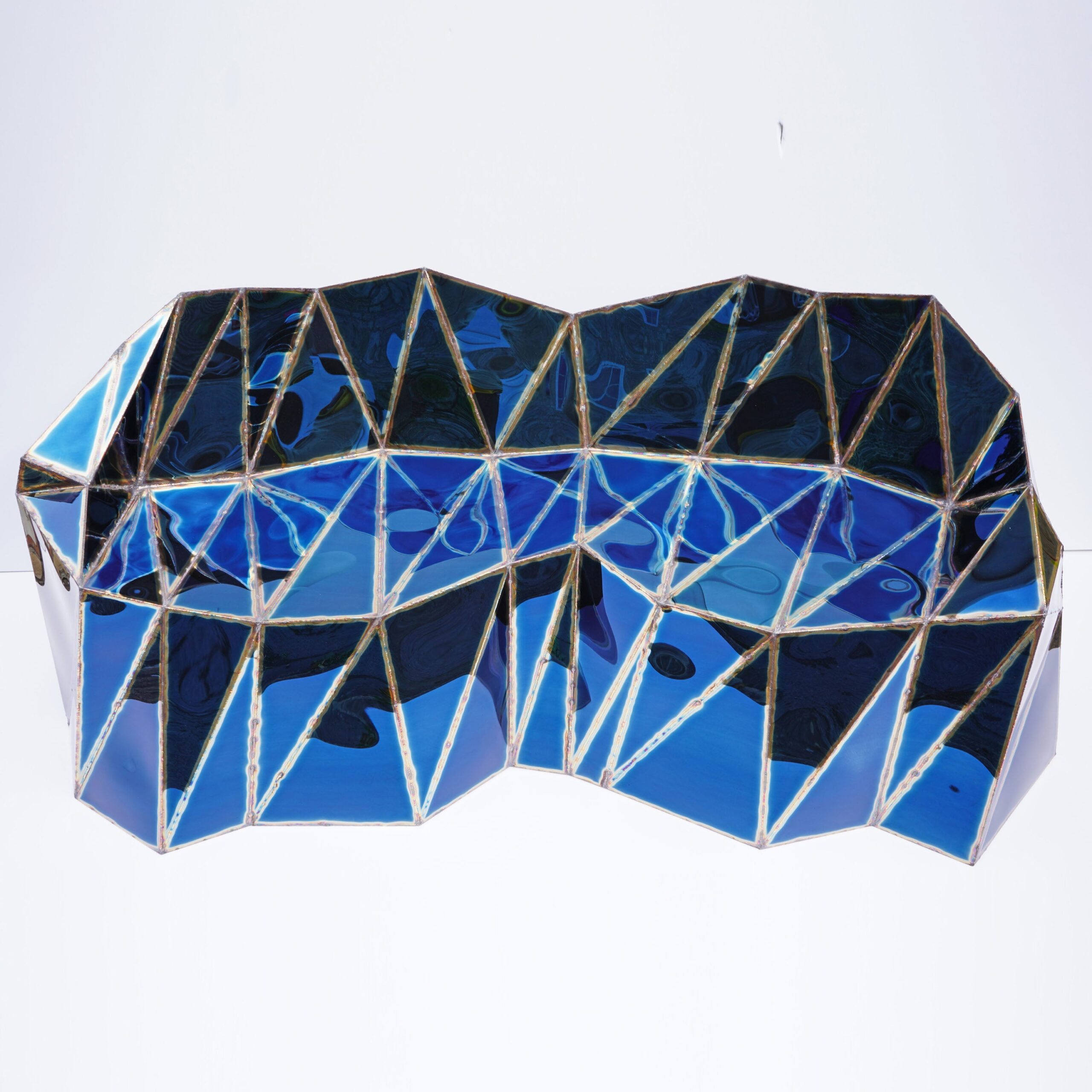 Glenda Settee in Welded Mirror Polished Stainless Steel by Julian Mayor 5