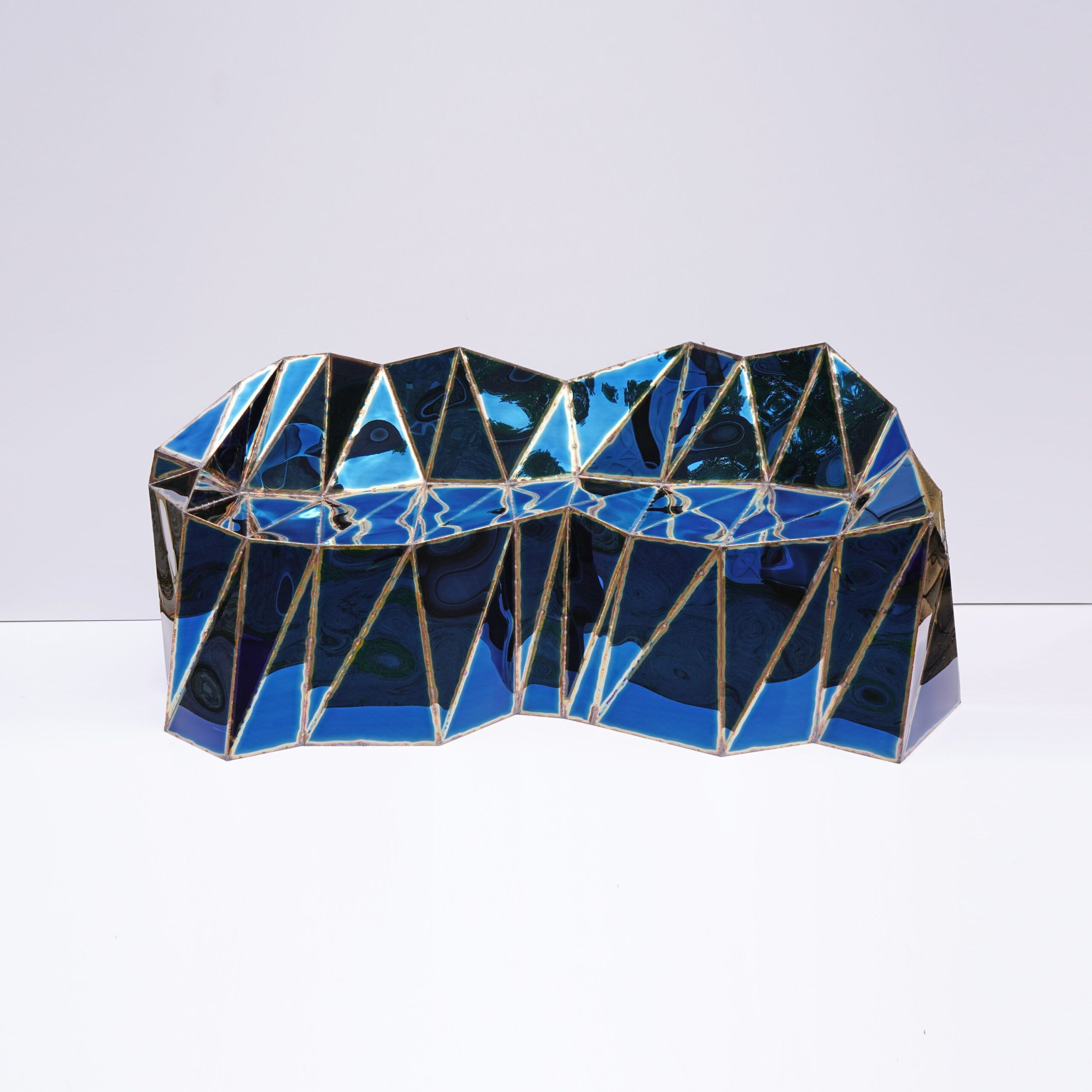 Glenda Settee in Welded Mirror Polished Stainless Steel by Julian Mayor 8