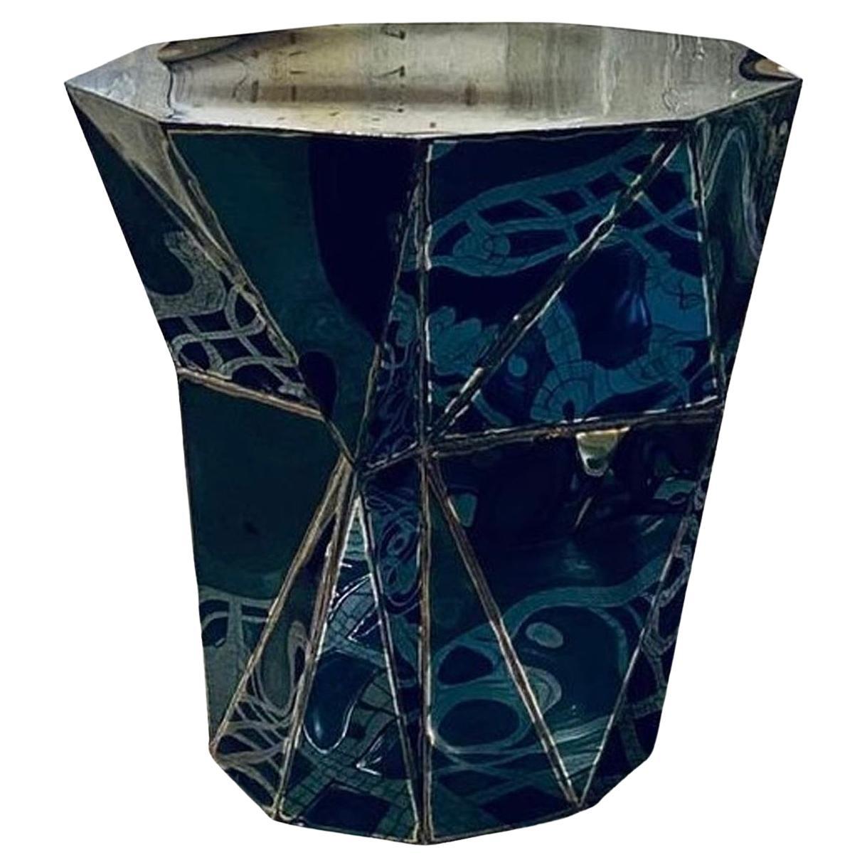 Heavy Water Gueridon in Welded Mirror Polished Stainless Steel by Julian Mayor 1