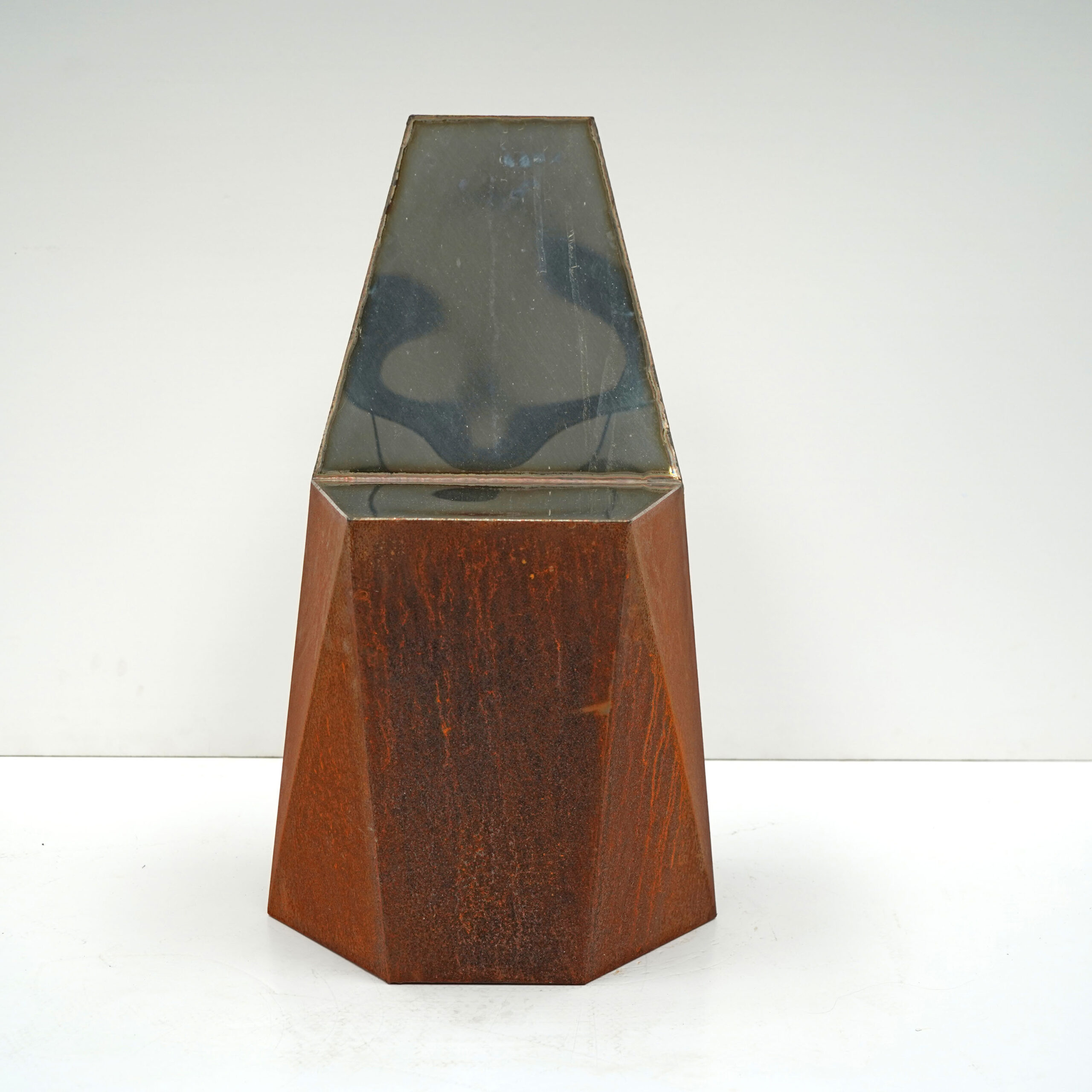 Hex Chair Corten in Welded Steel & Mirror Polish Stainless Steel by Julian Mayor 8