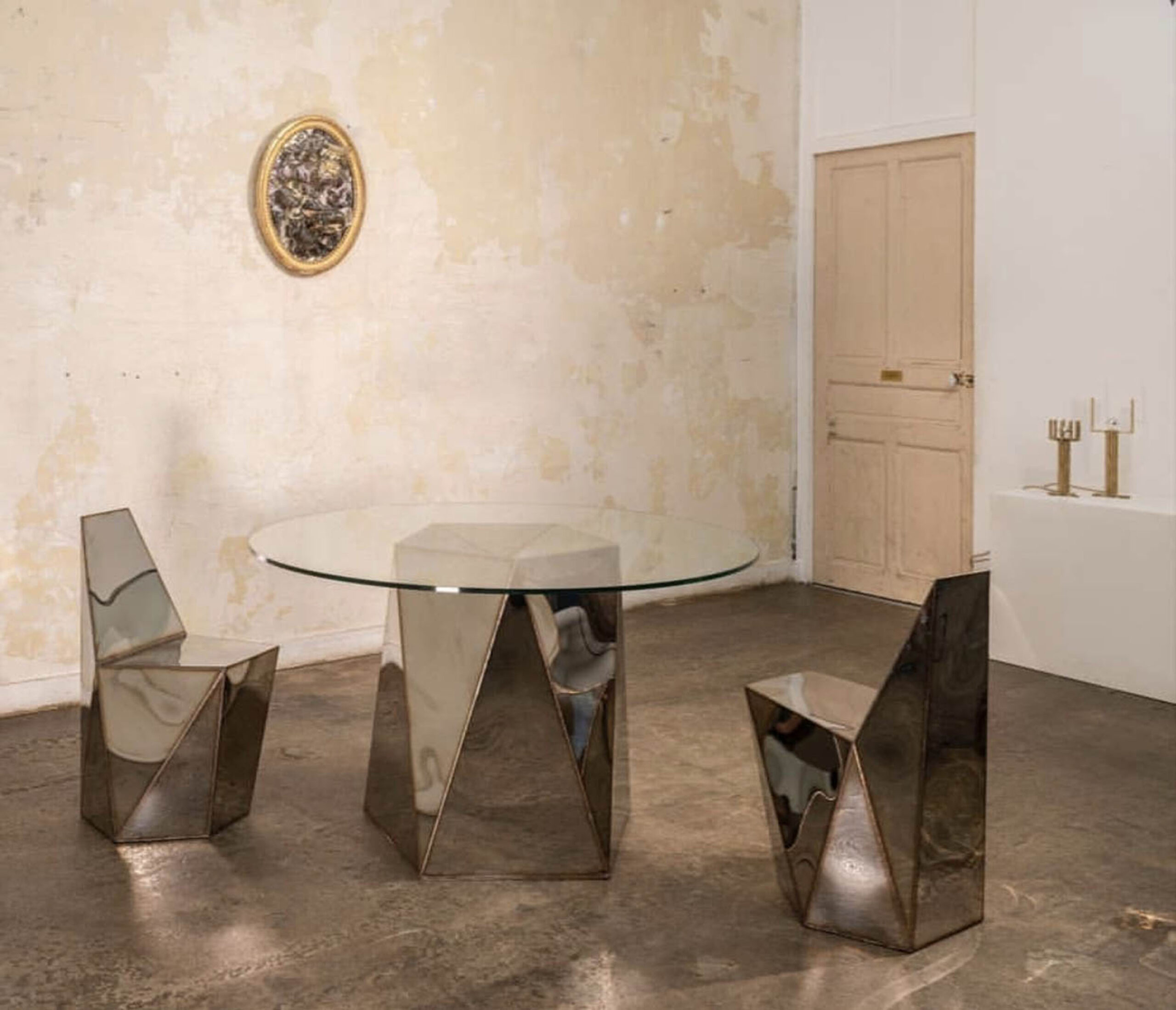 Hex Chair in Welded Mirror Polished Stainless Steel by Julian Mayor 11