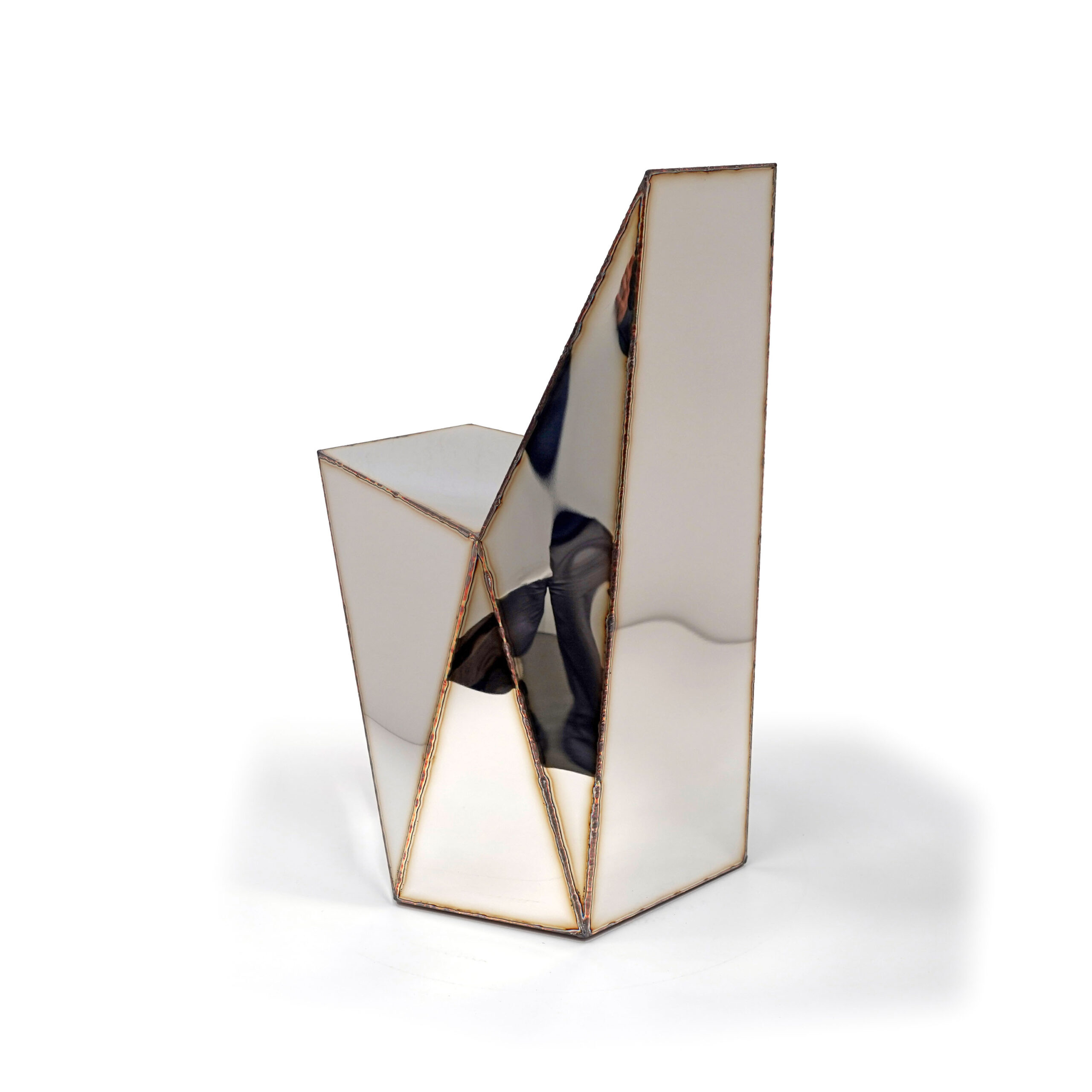 Hex Chair in Welded Mirror Polished Stainless Steel by Julian Mayor 5