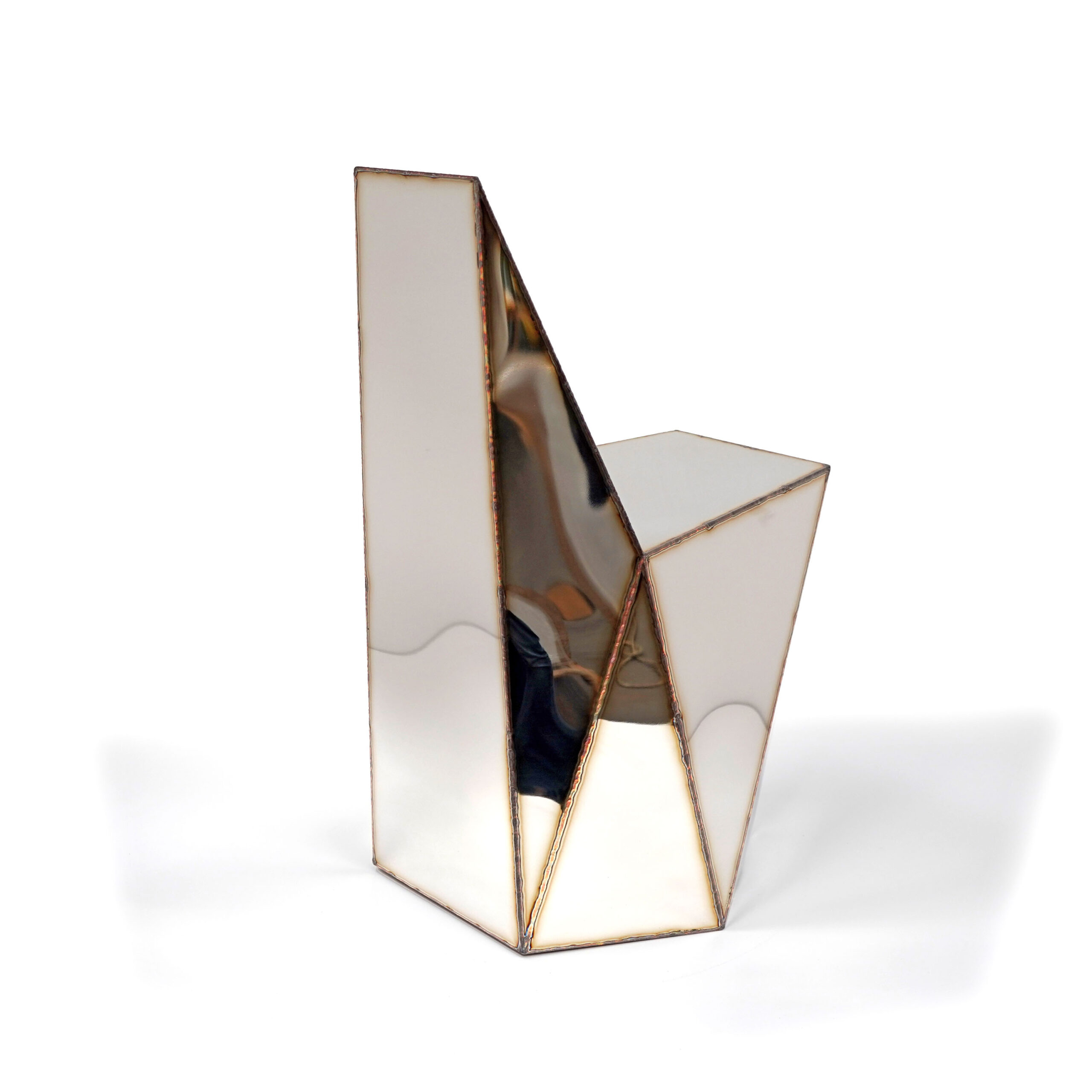 Hex Chair in Welded Mirror Polished Stainless Steel by Julian Mayor 6