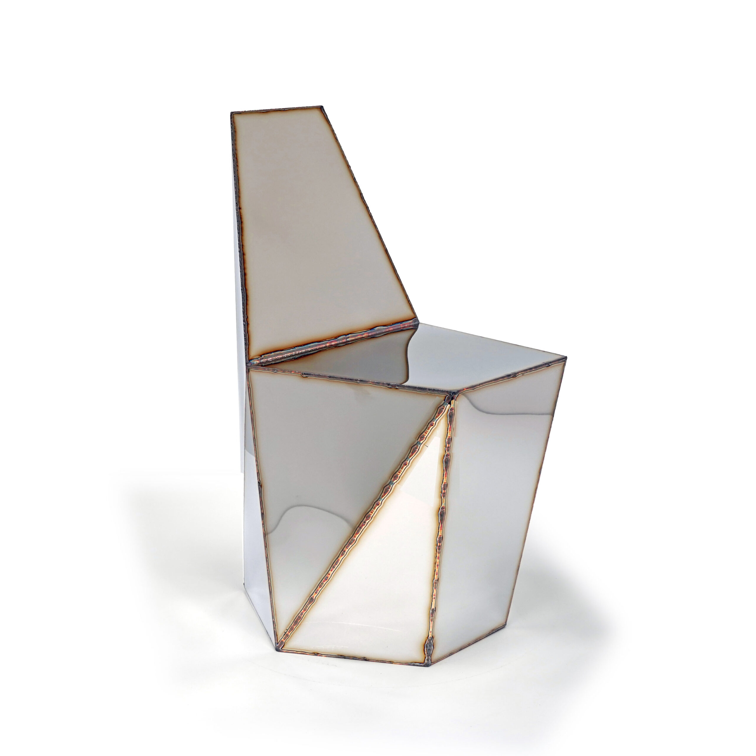 Hex Chair in Welded Mirror Polished Stainless Steel by Julian Mayor 8