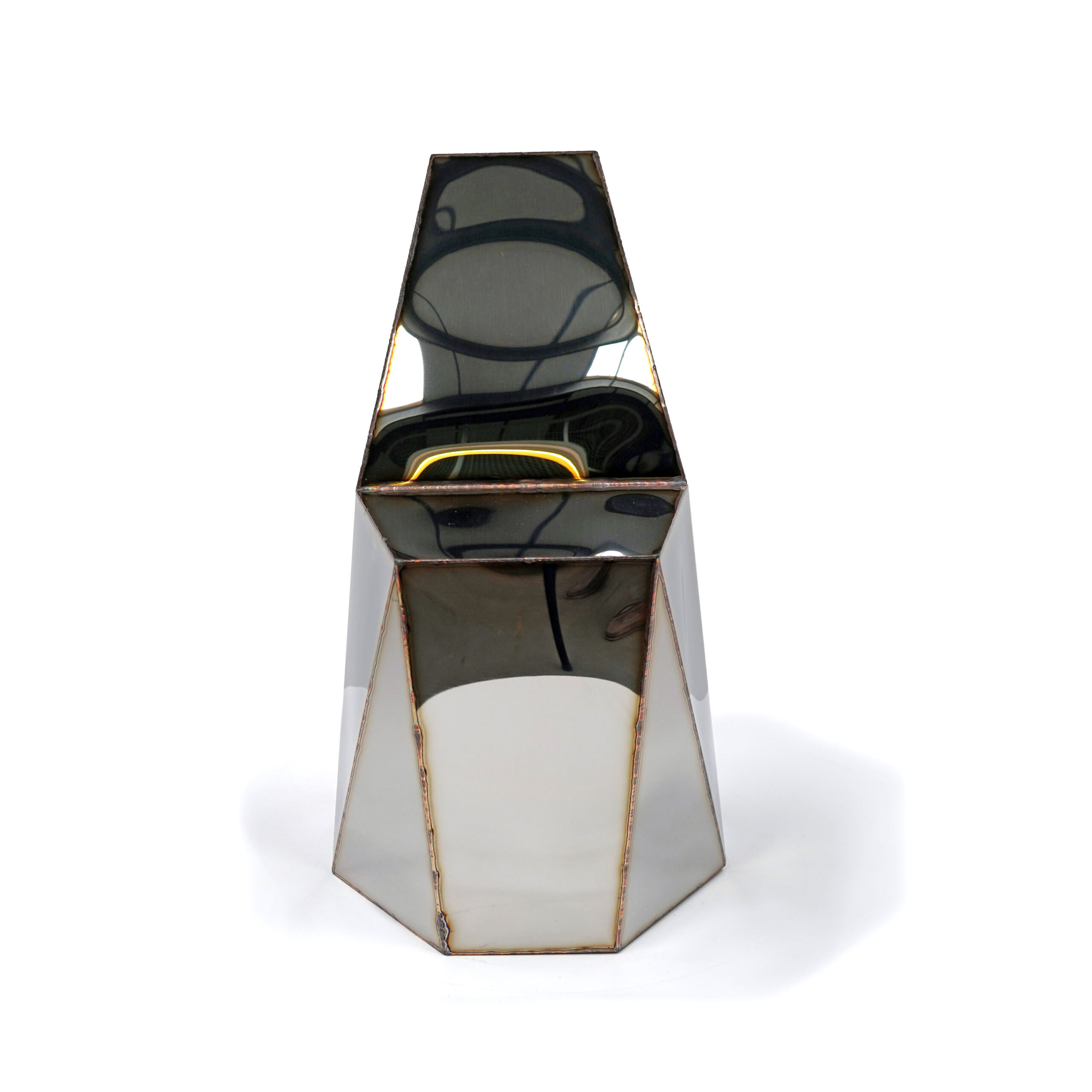 Hex Chair in Welded Mirror Polished Stainless Steel by Julian Mayor 9