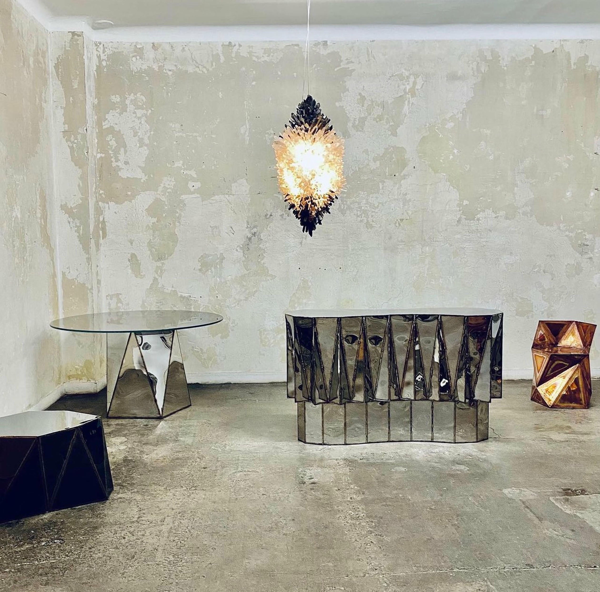 Jagged Edge Bar in Welded Mirror Polished Stainless Steel by Julian Mayor 8