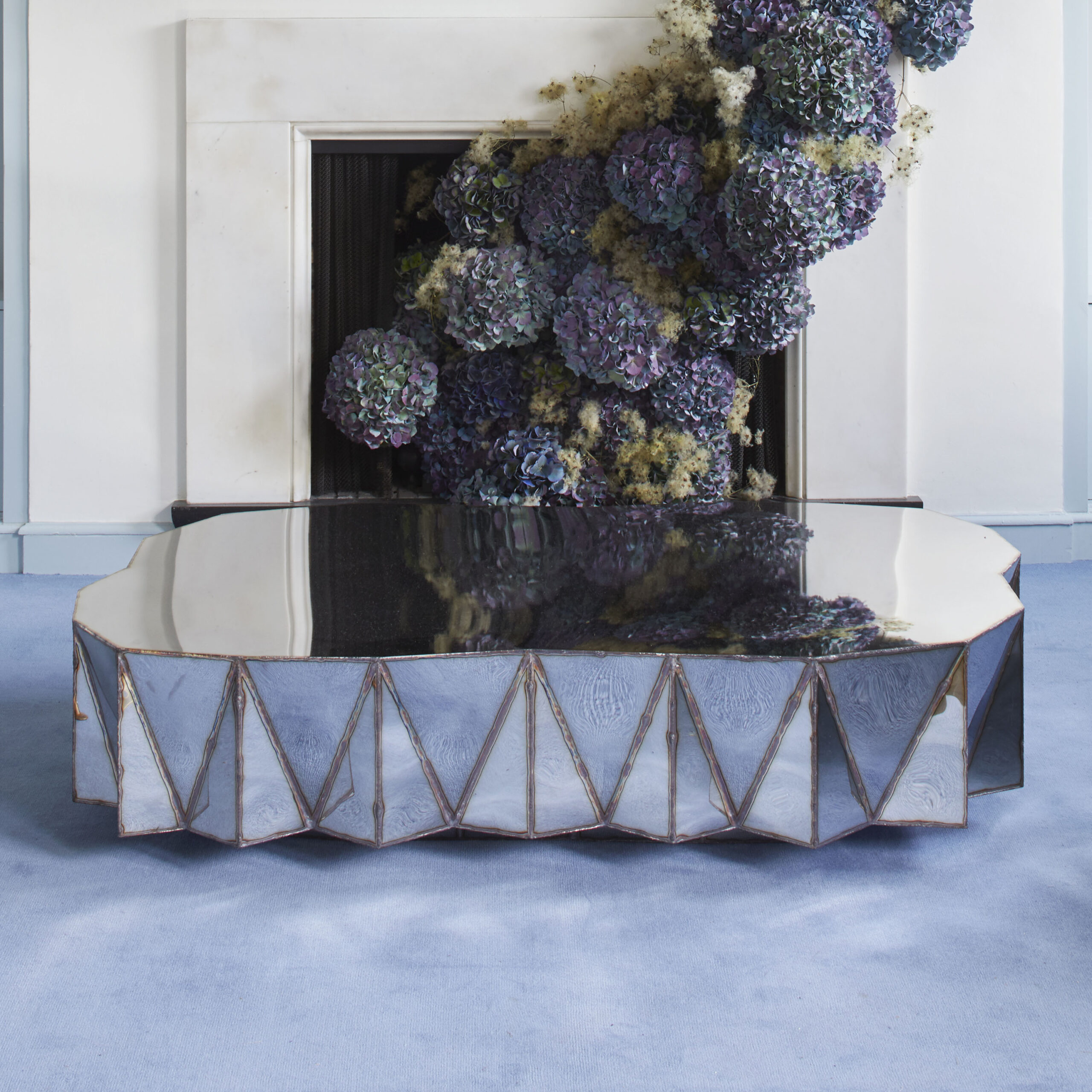 Jagged Edge Genius Loci Table in Mirror Polished Stainless Steel by Julian Mayor 10