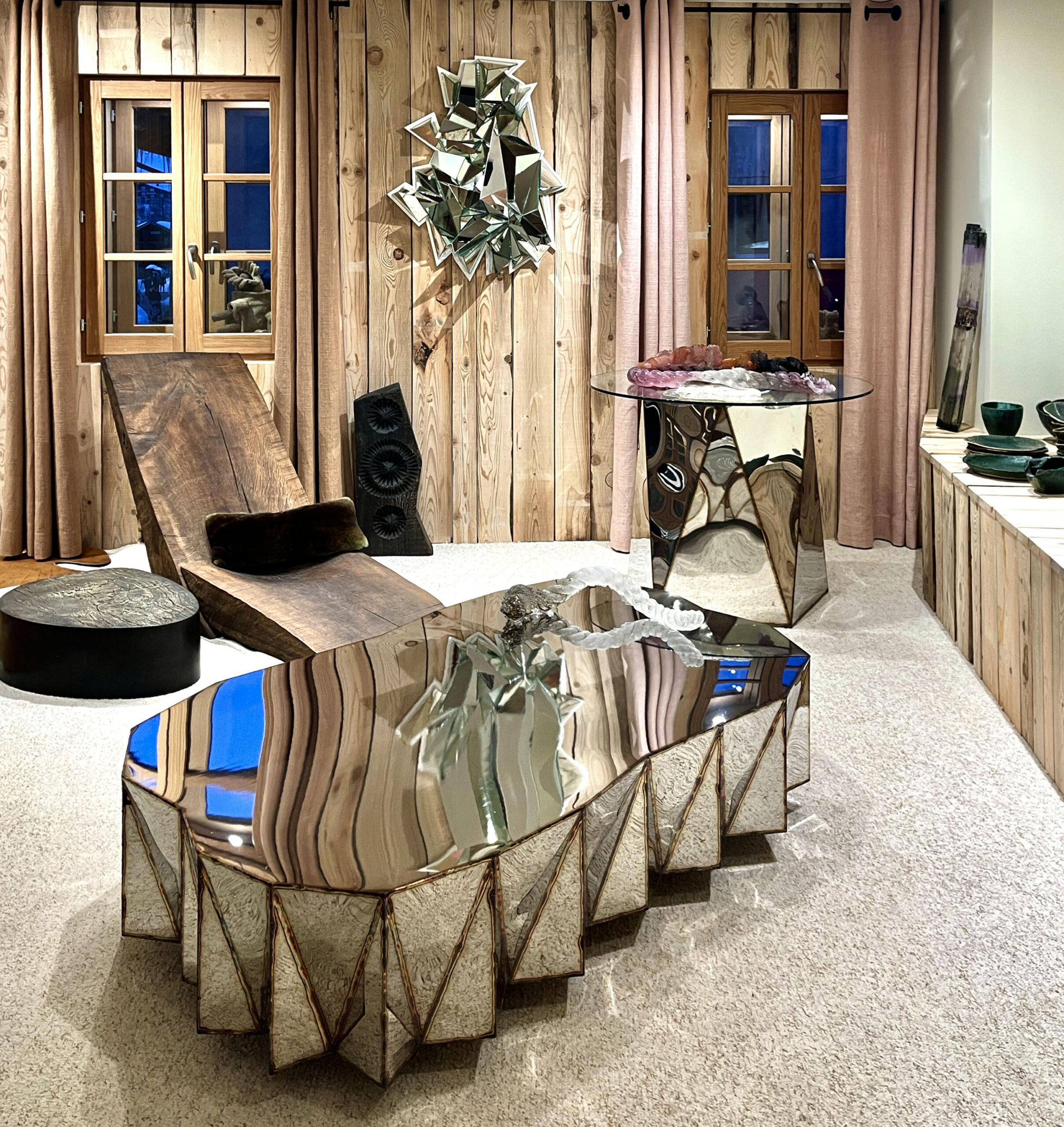 Jagged Edge Genius Loci Table in Mirror Polished Stainless Steel by Julian Mayor 2