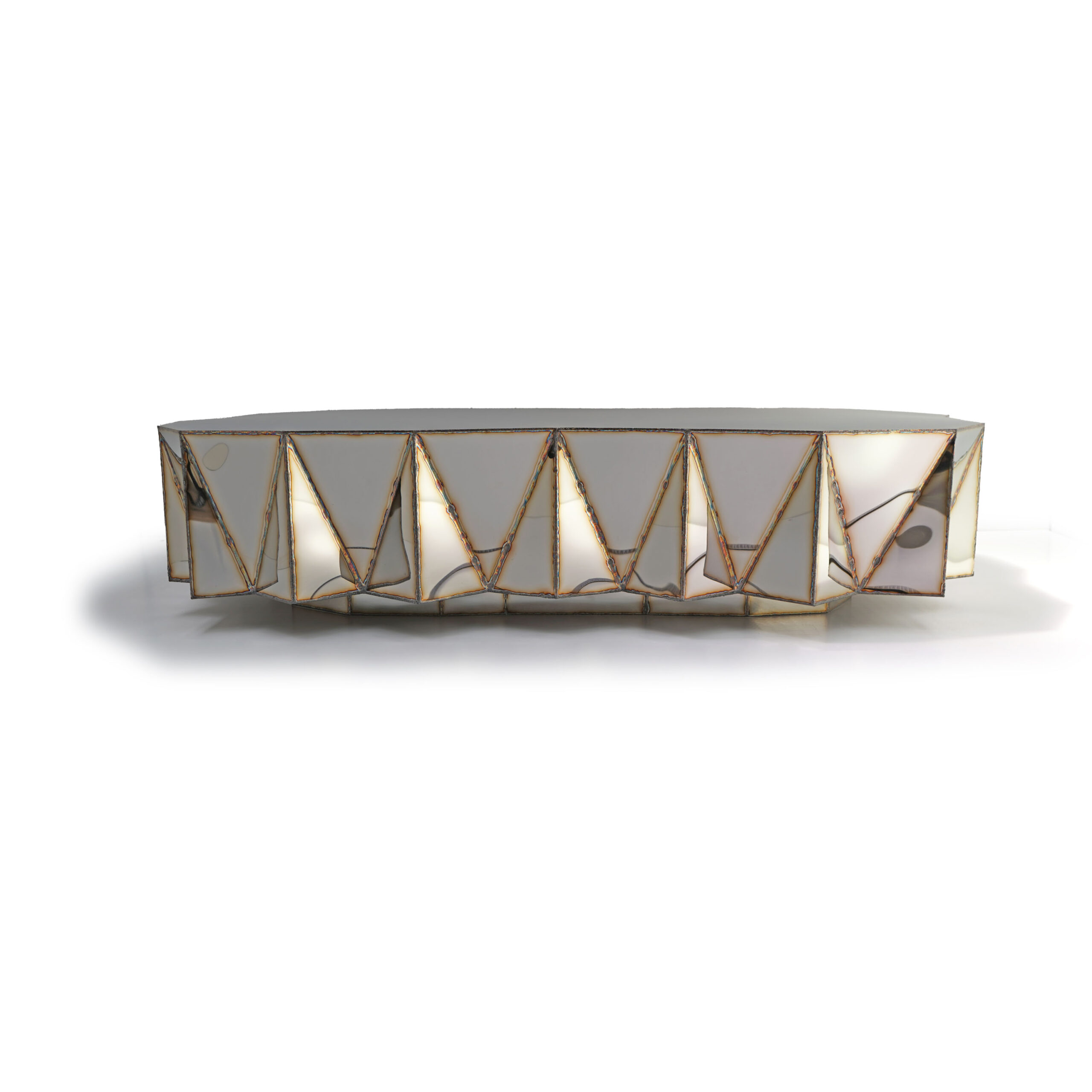 Jagged Edge Genius Loci Table in Mirror Polished Stainless Steel by Julian Mayor 5