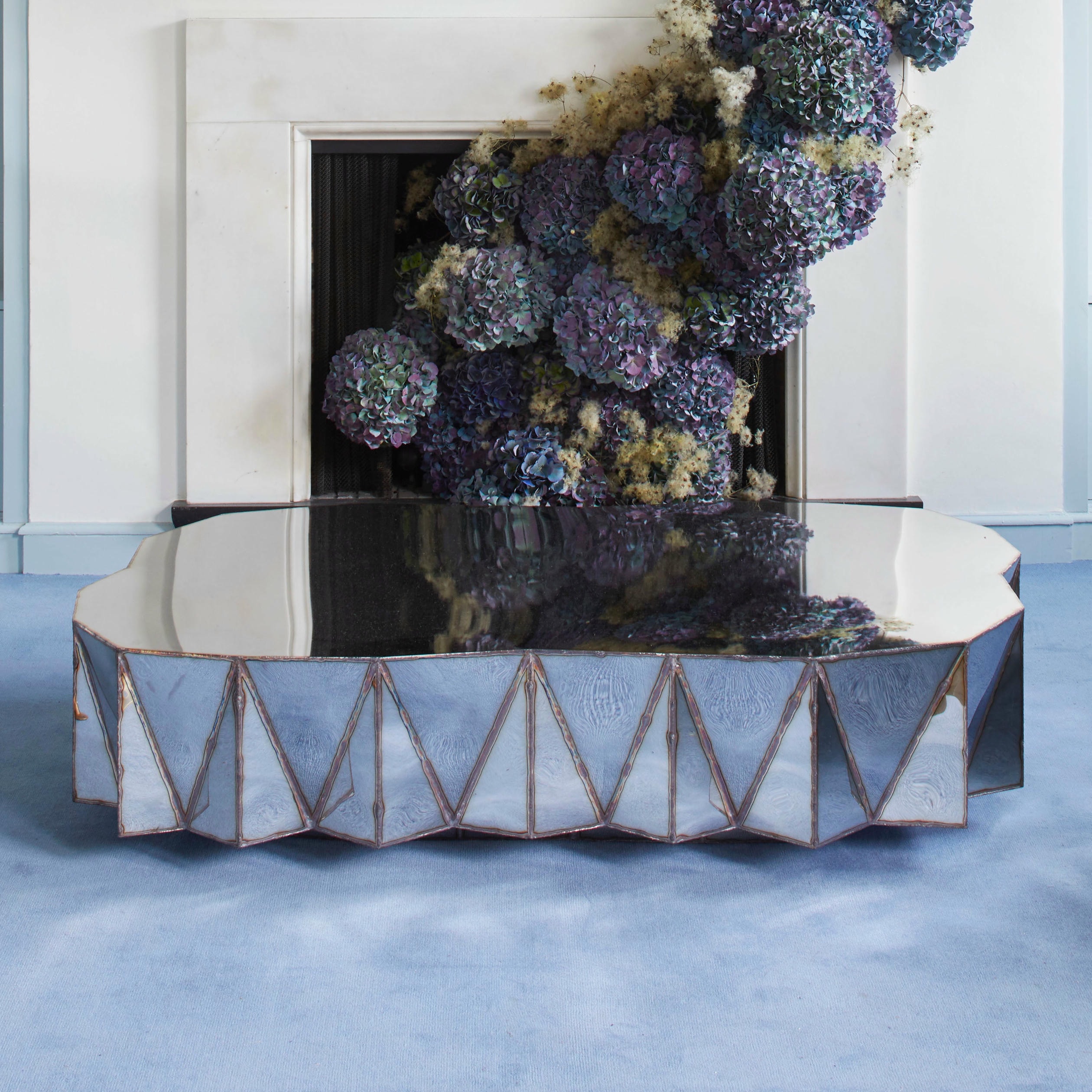 Jagged Edge Genius Loci Table in Mirror Polished Stainless Steel by Julian Mayor 6