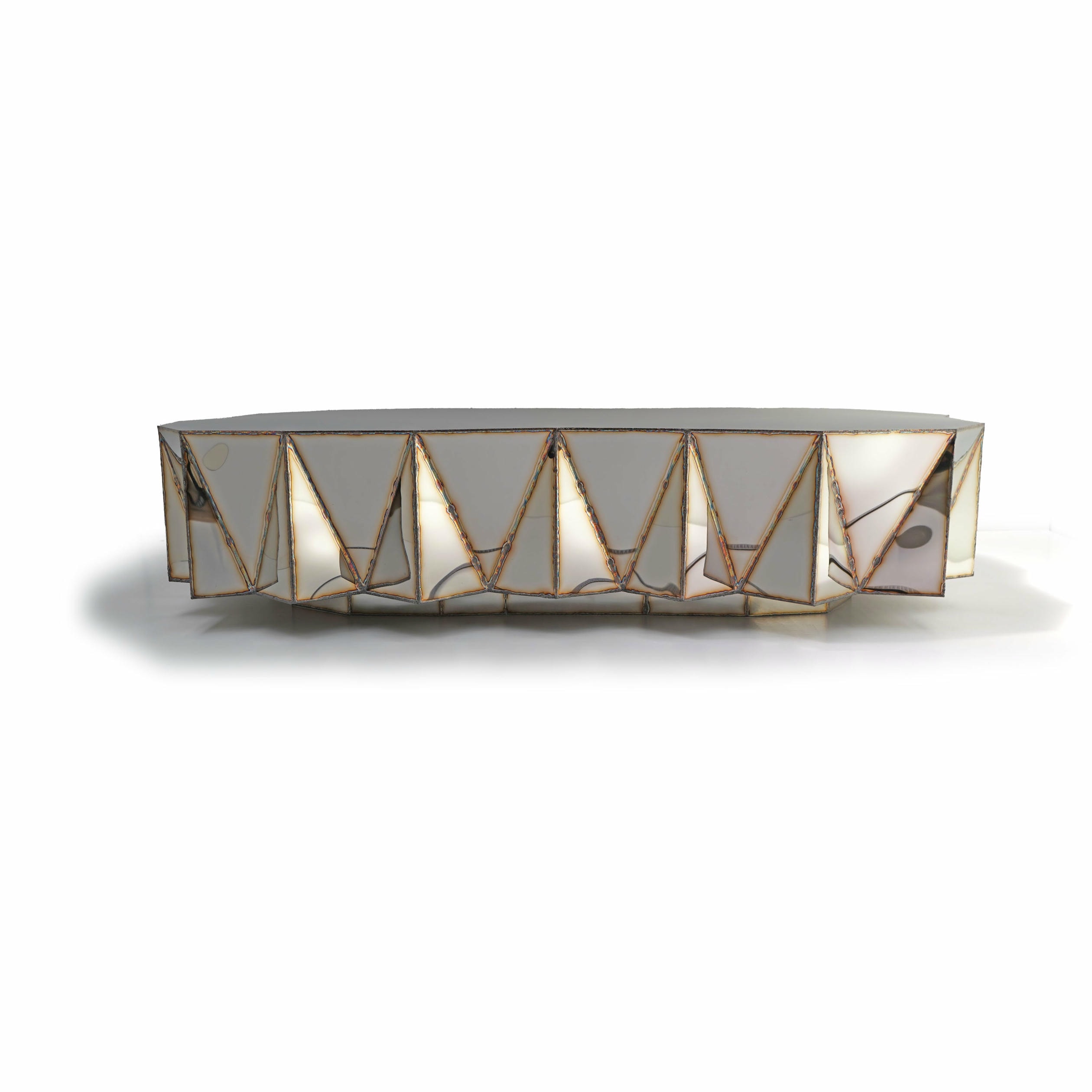Jagged Edge Genius Loci Table in Mirror Polished Stainless Steel by Julian Mayor 8