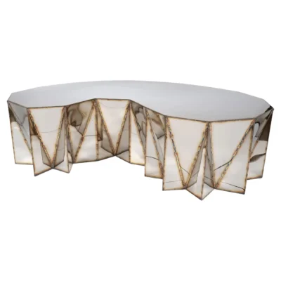 Jagged Edge Kidney Table in Mirror-Polished Stainless Steel by Julian Mayor