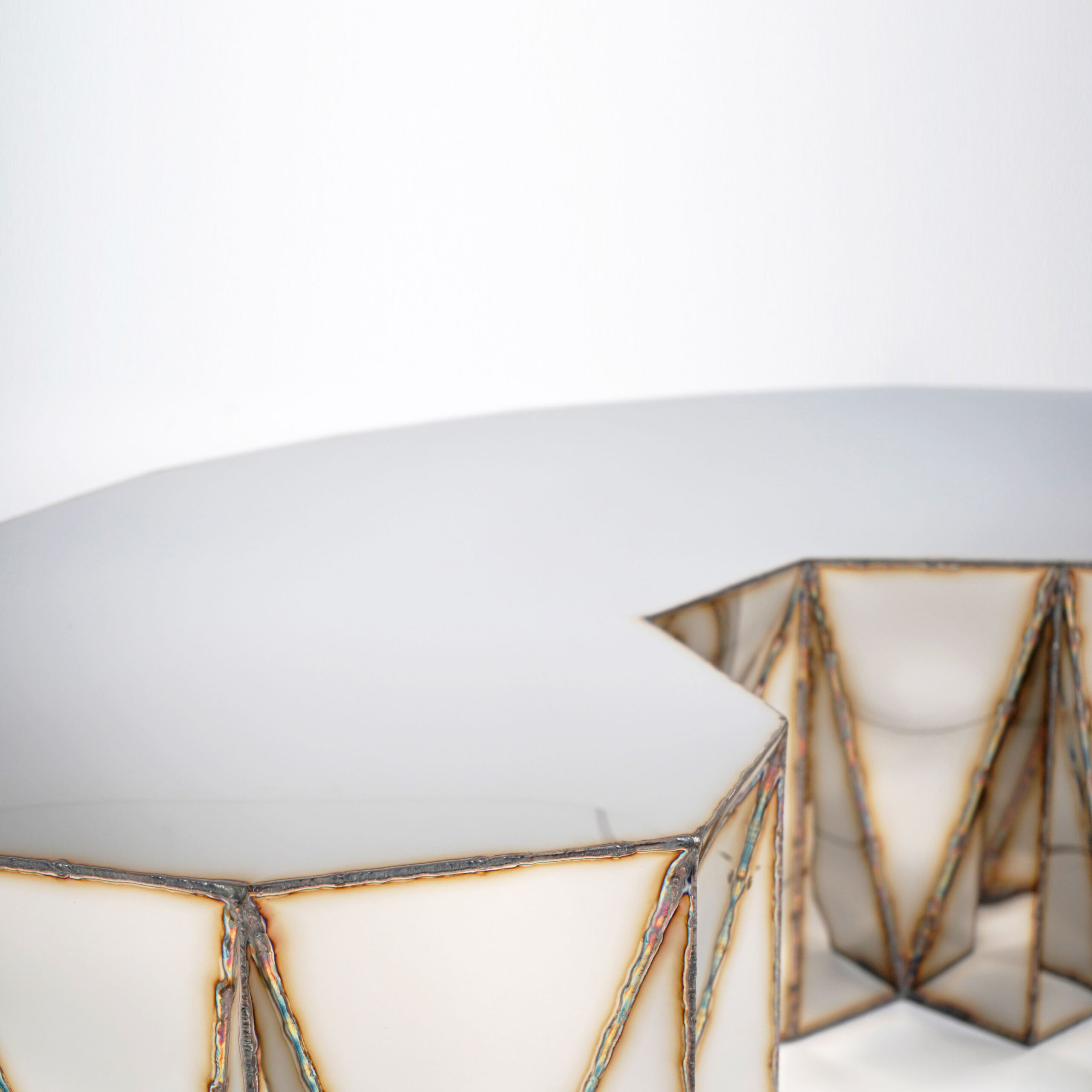 Jagged Edge Kidney Table in Mirror Polished Stainless Steel by Julian Mayor 6