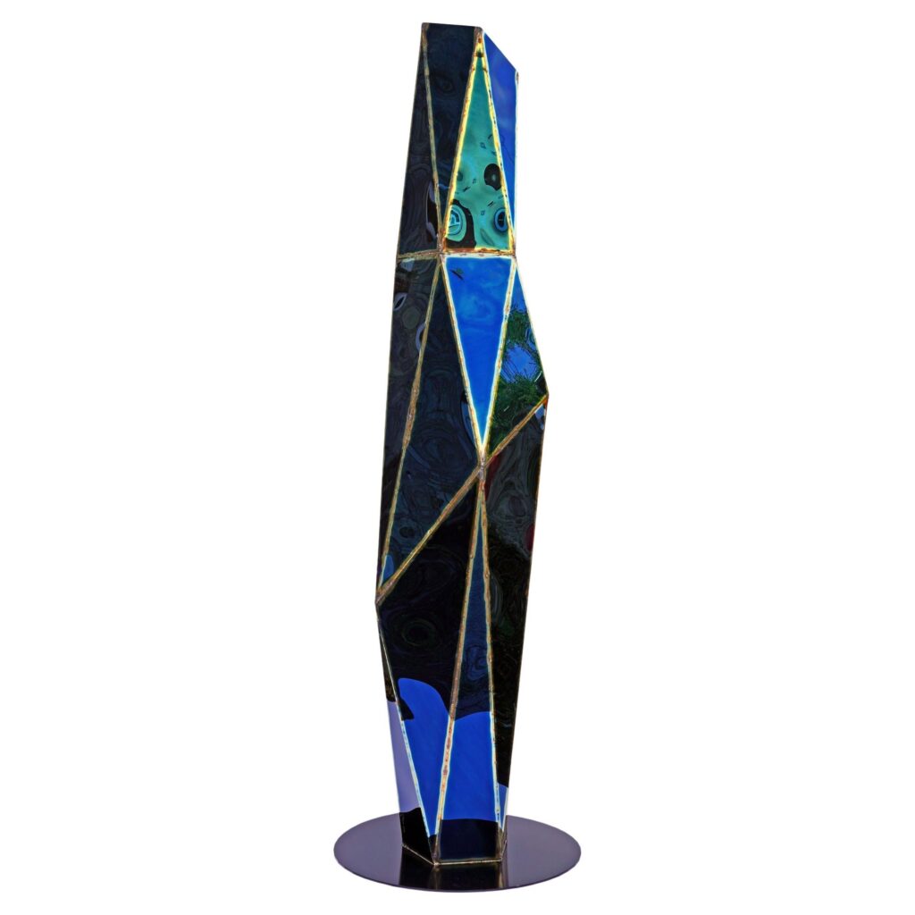 King Floor Lamp in Welded Mirror Polished Stainless Steel by Julian Mayor 1