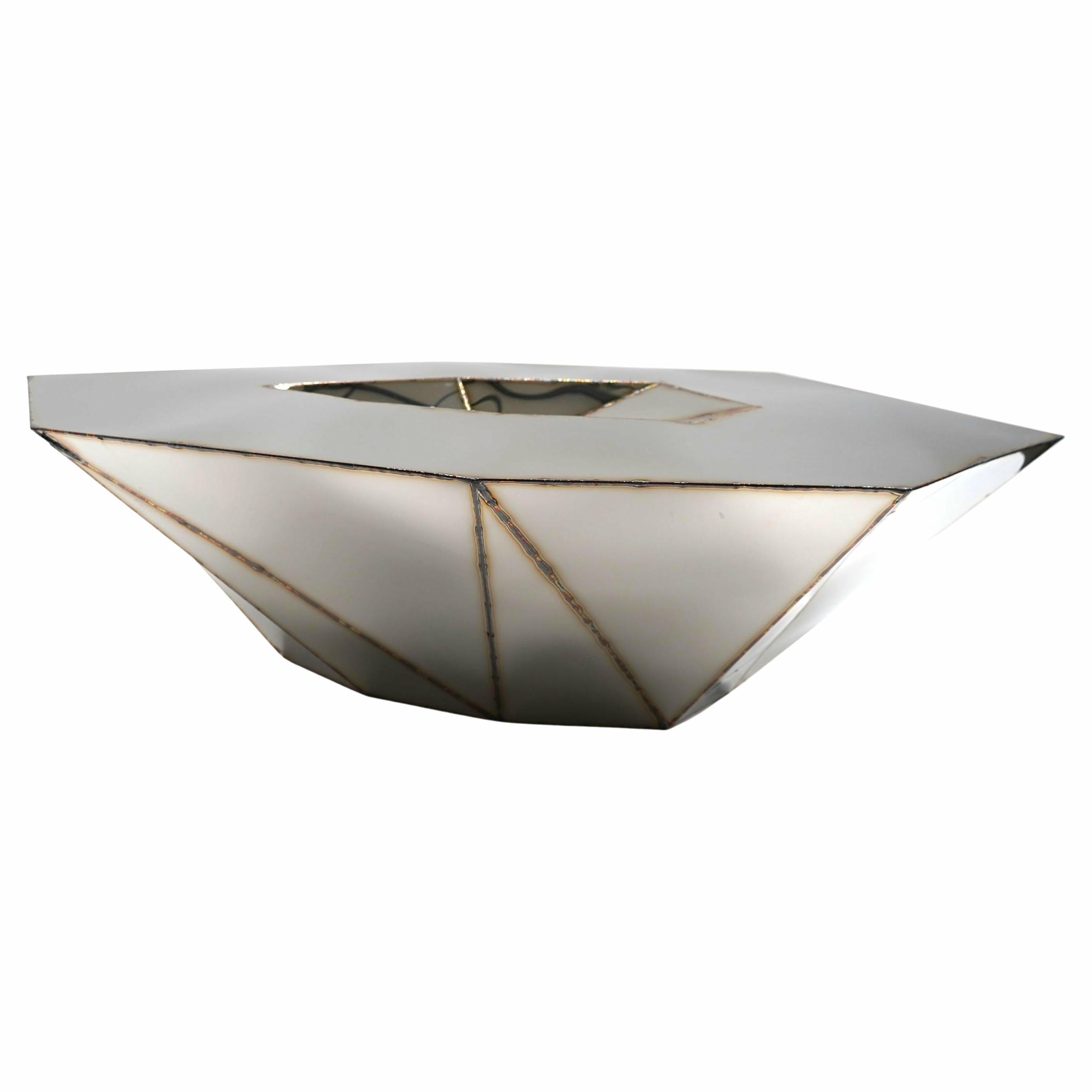 Lunar Small Table in Welded Mirror Polished Stainless Steel by Julian Mayor 1